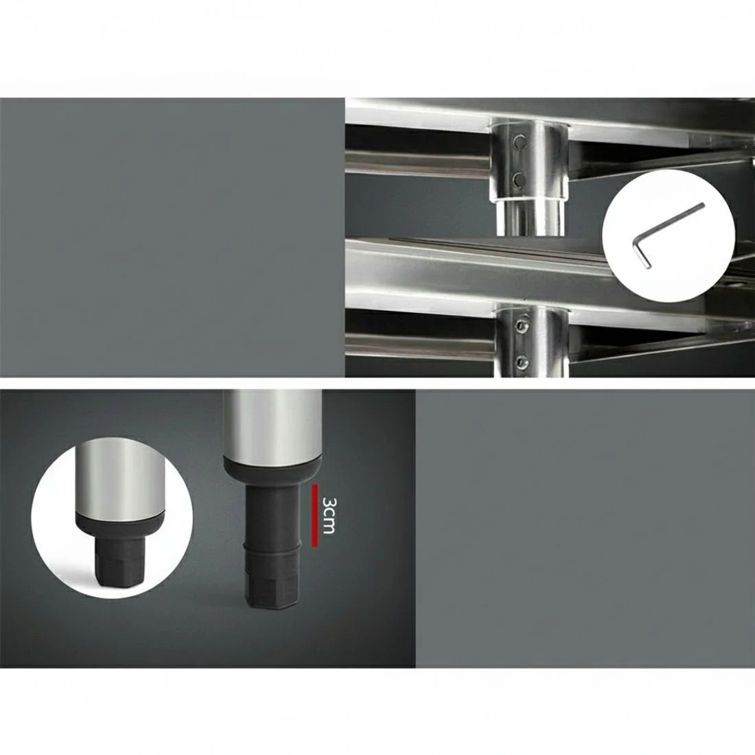 5 Cefito 1829x610mm Stainless Steel Kitchen Bench 430 - Silver, 5 of 6