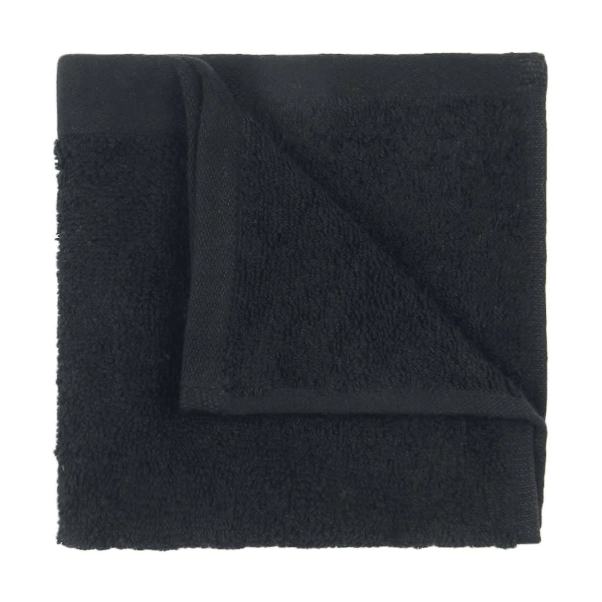 1 Malmo Cotton Face Washer - Black, 1 of 3