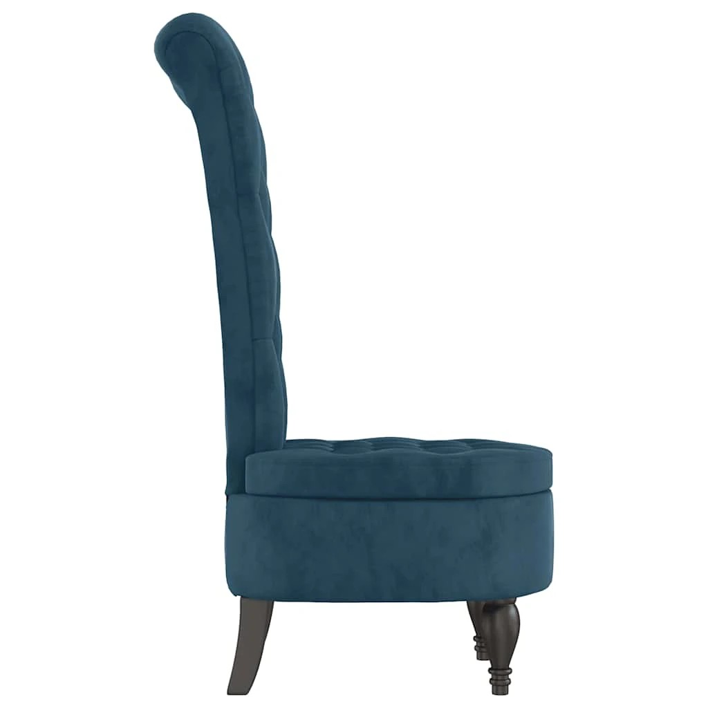 2 vidaXL High Back Chair Velvet Button Design - Blue, 2 of 6