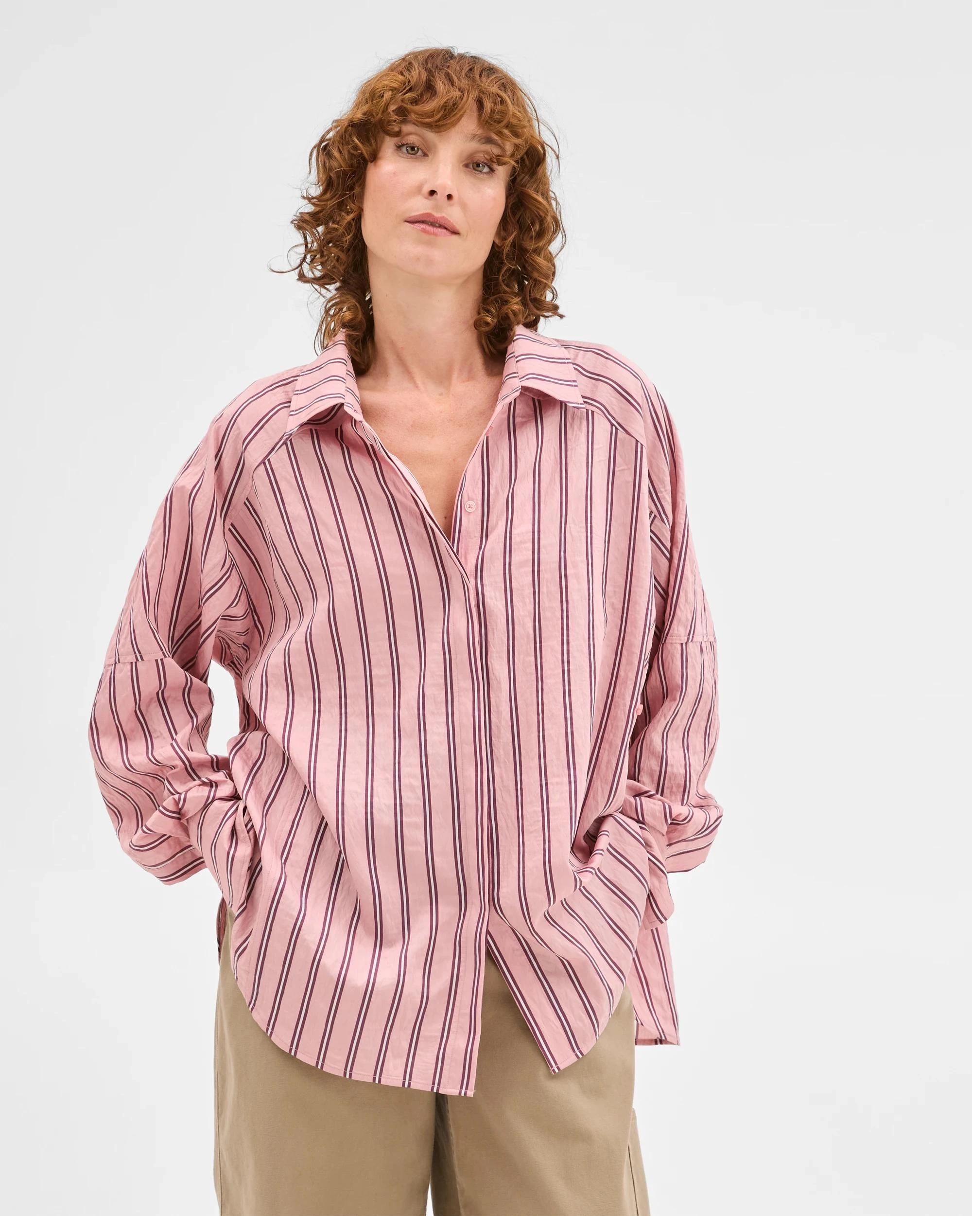 3 Target Woman Relaxed 2-Way Shirt SOFT BLUSH STRIPE, 3 of 6