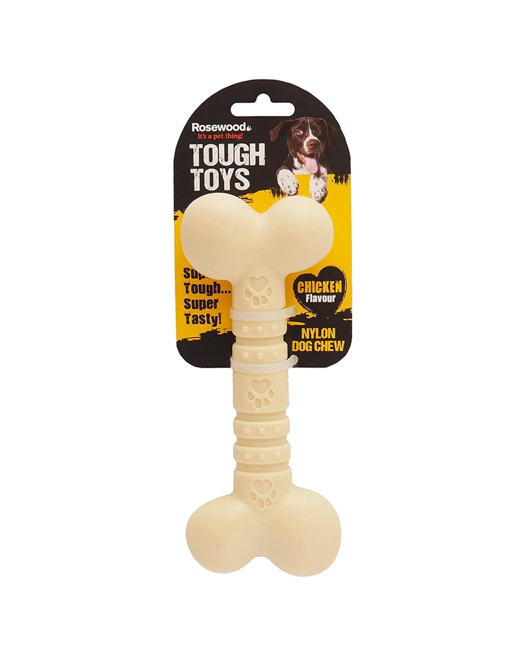 2 Rosewood Tough Toys Chicken Flavour Nylon Dog Bone Chew Small Size 12cm
 - Natural, 2 of 2