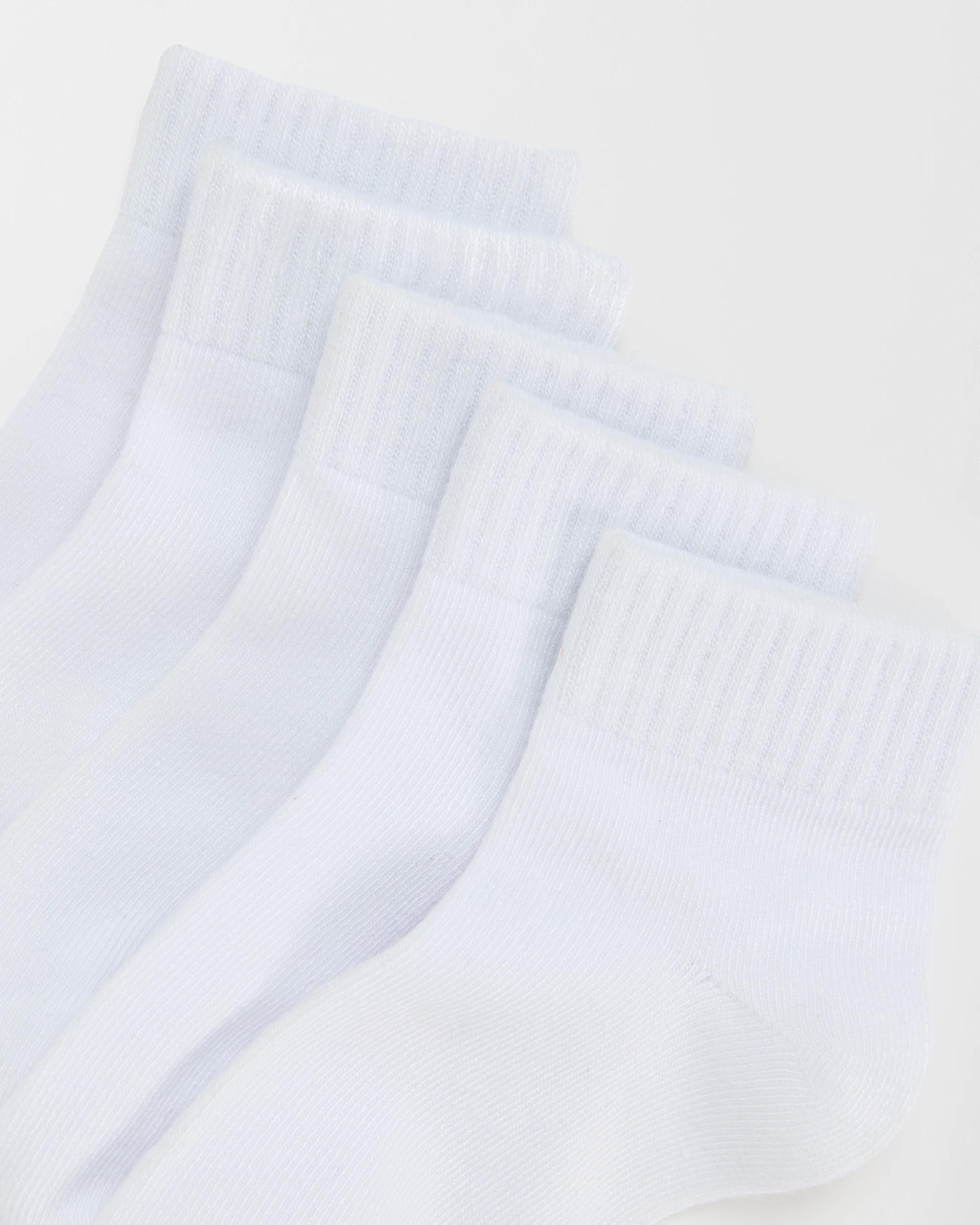2 Maxx Bamboo Rich 5 Pack School Quarter Crew Socks WHITE, 2 of 3