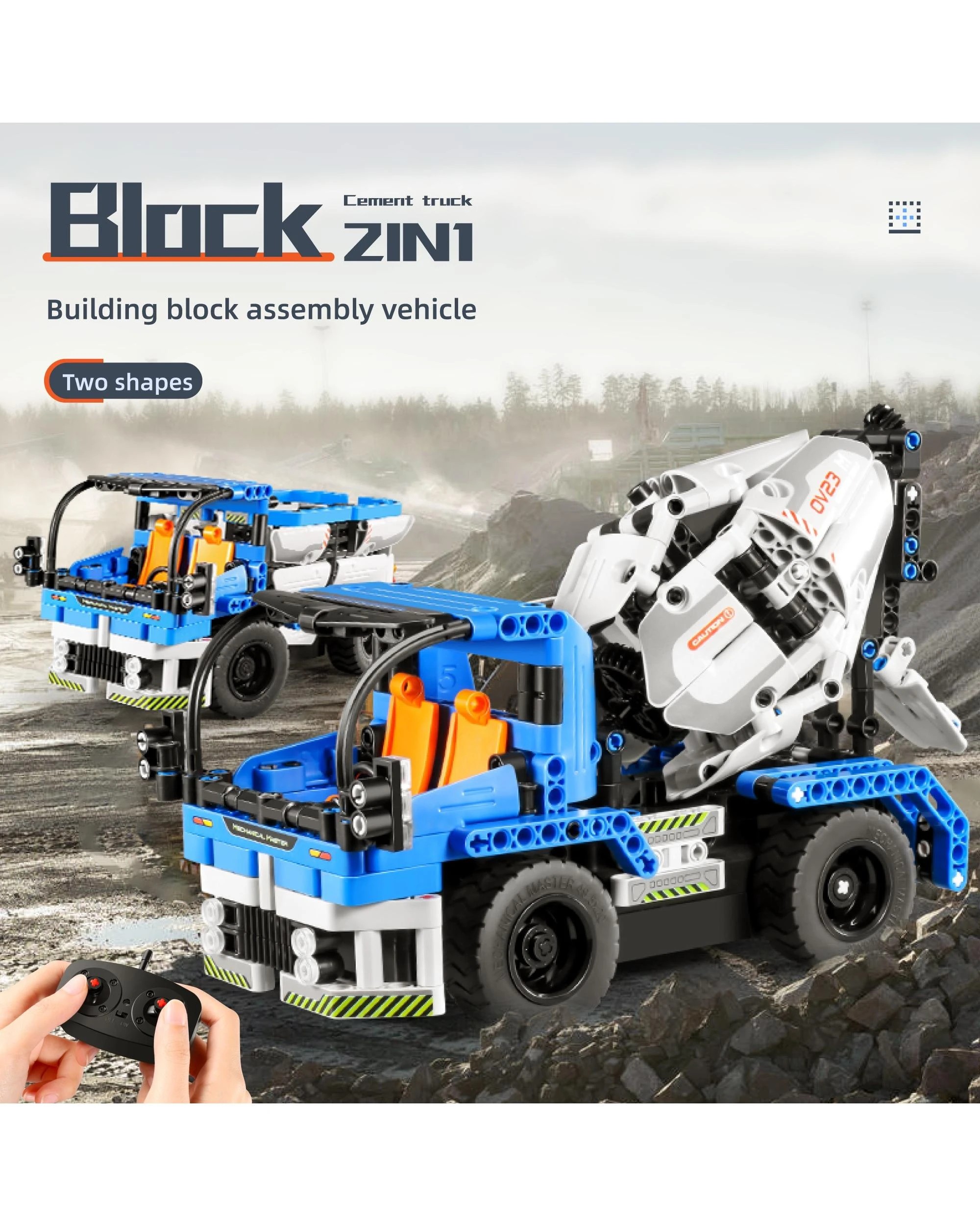 2 iM.Master Mechanical Master Remote Control Cement Truck 2-in-1 394 Piece Model Kit - 8023, 2 of 10