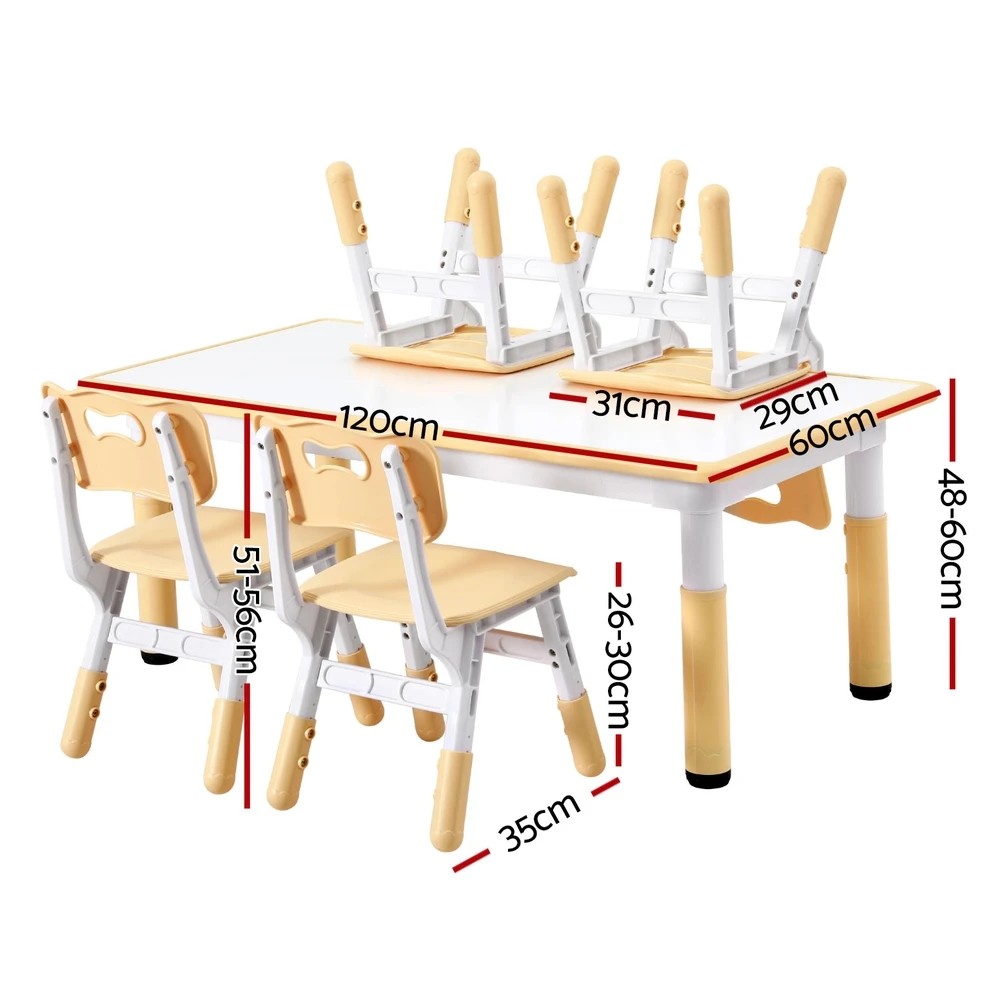 2 1 Keezi Kids Table and 4 Chairs Set Graffiti - Multi, 2 of 5