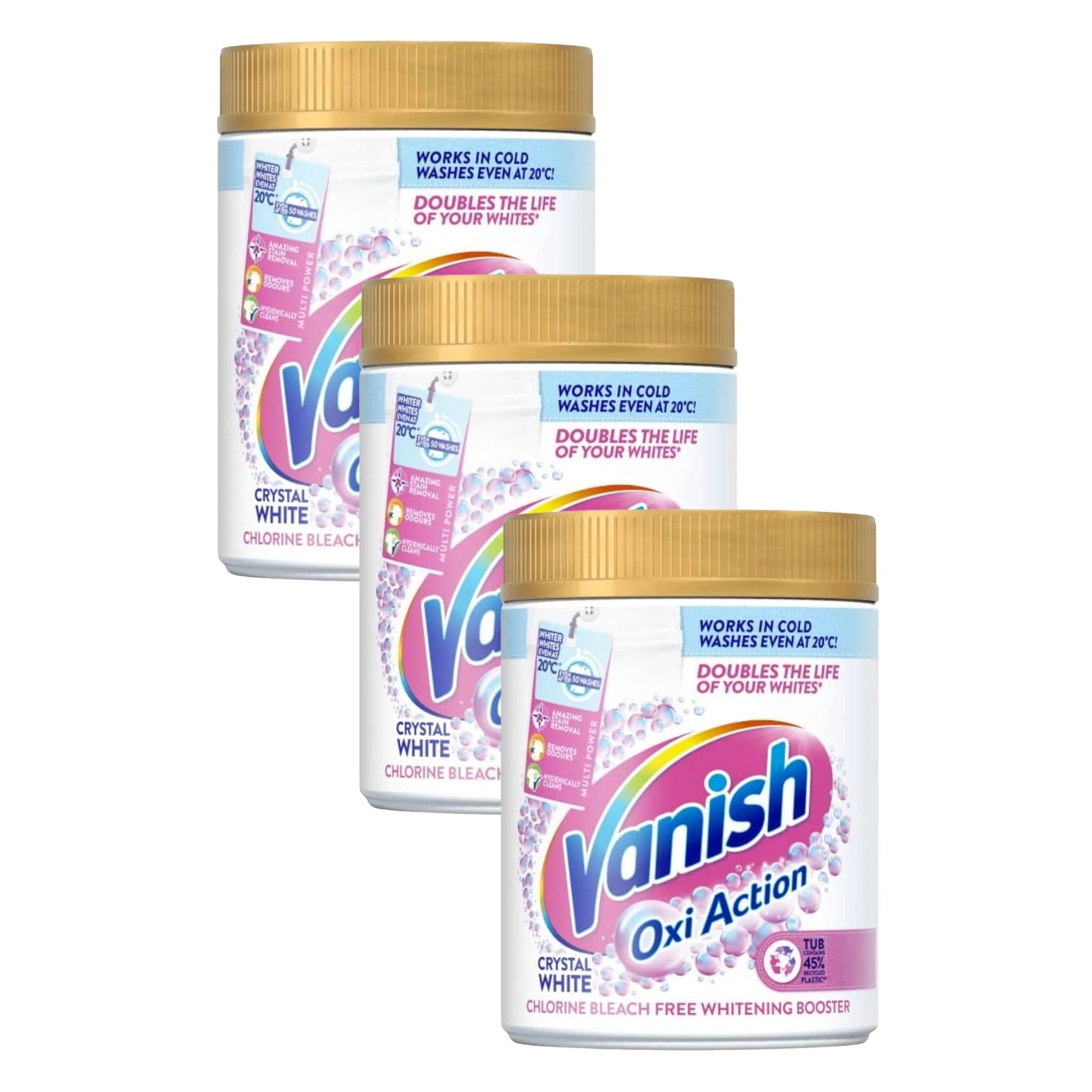 1 VANISH GOLD 1KG OXI ACTION STAIN REMOVER WHITE x3, 1 of 1