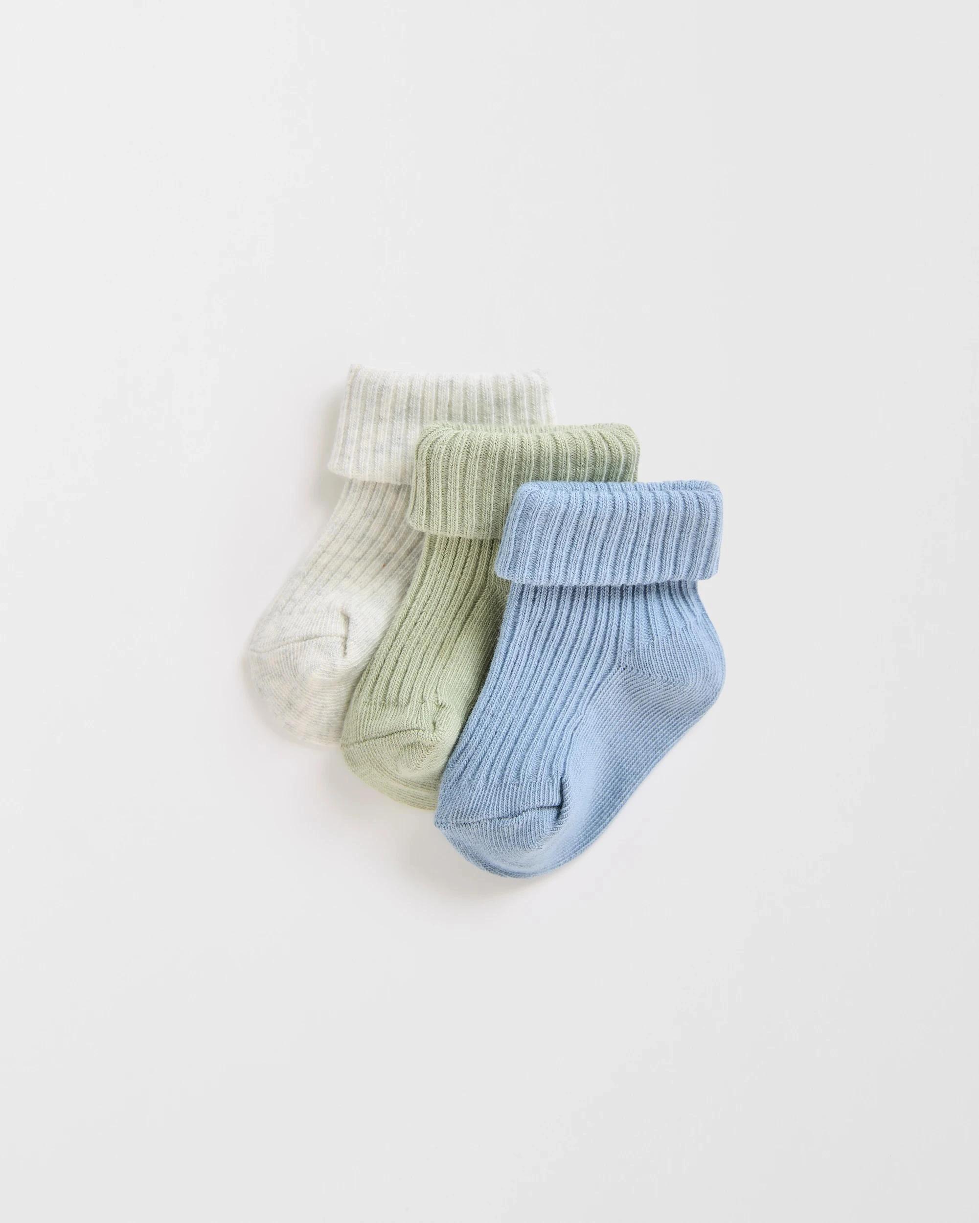 1 Target Baby Baby Unisex 3 Pack Turnover Socks BLUE, 1 of 3