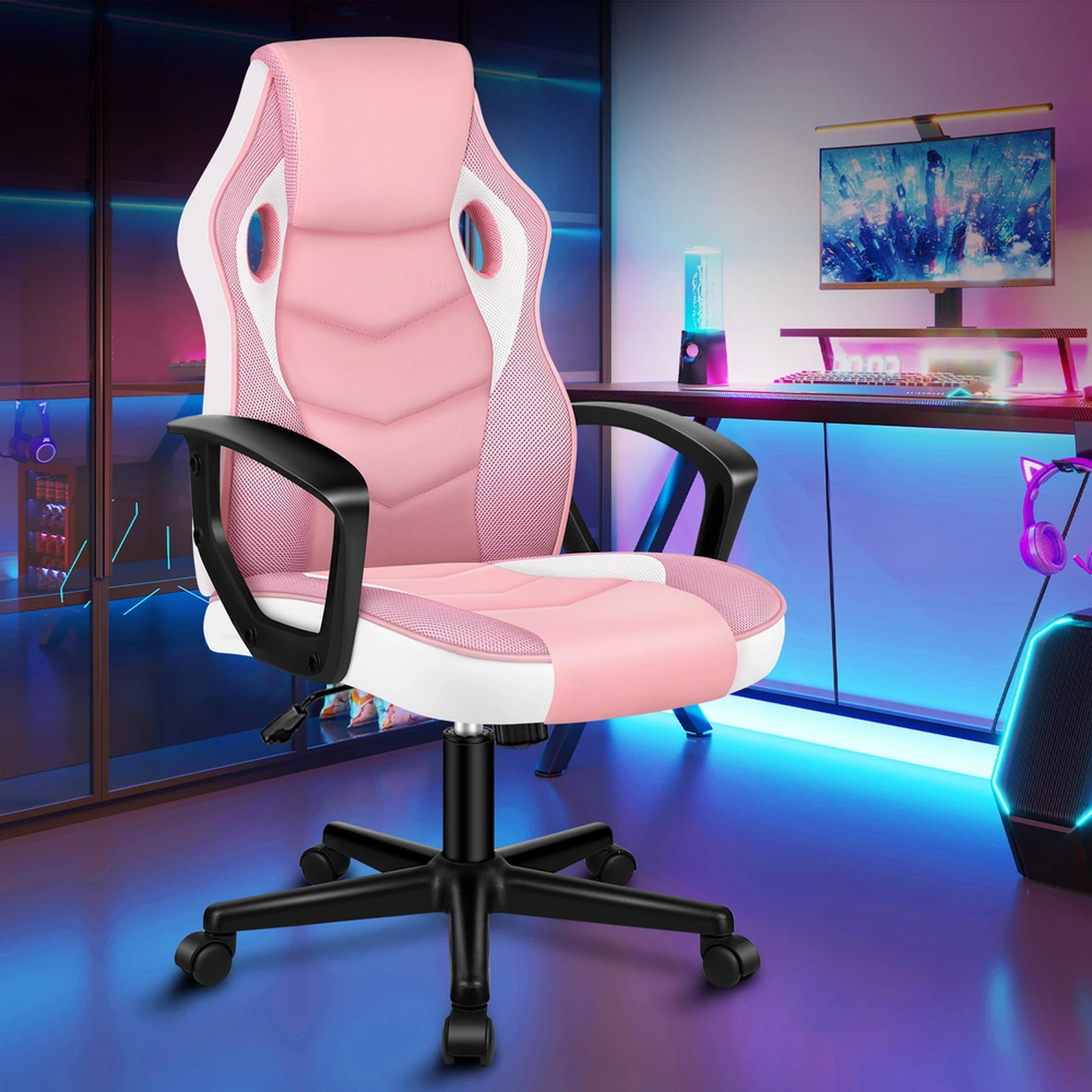 9 Alfordson Gaming Chair Racing Office Executive Computer Seat Work - Pink, 9 of 9