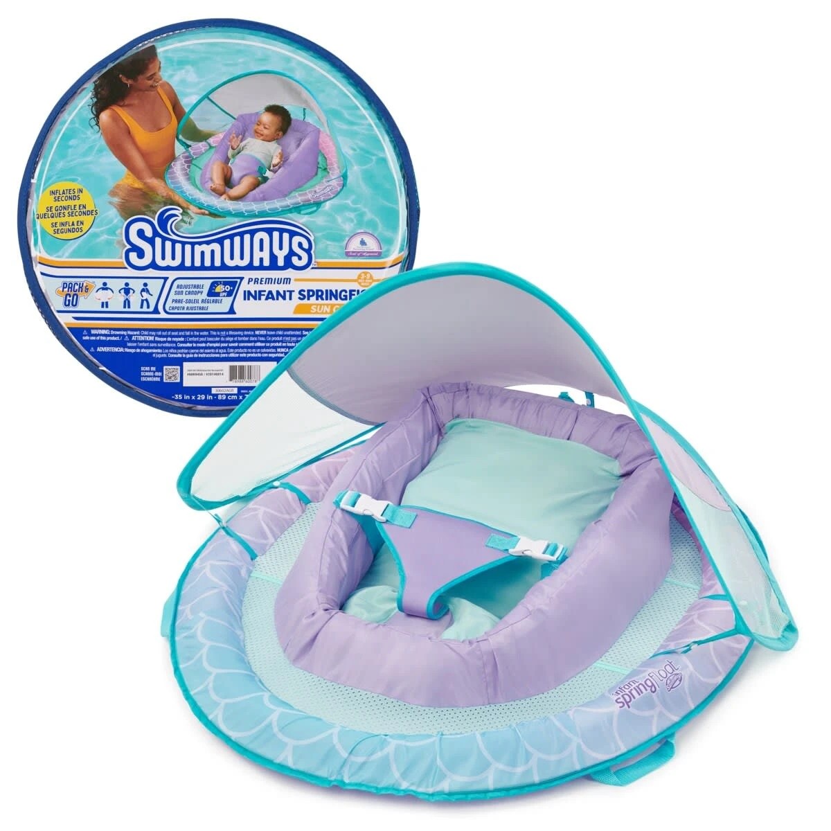2 Swimways Premium Infant Spring Float Sun Canopy - Assorted, 2 of 8