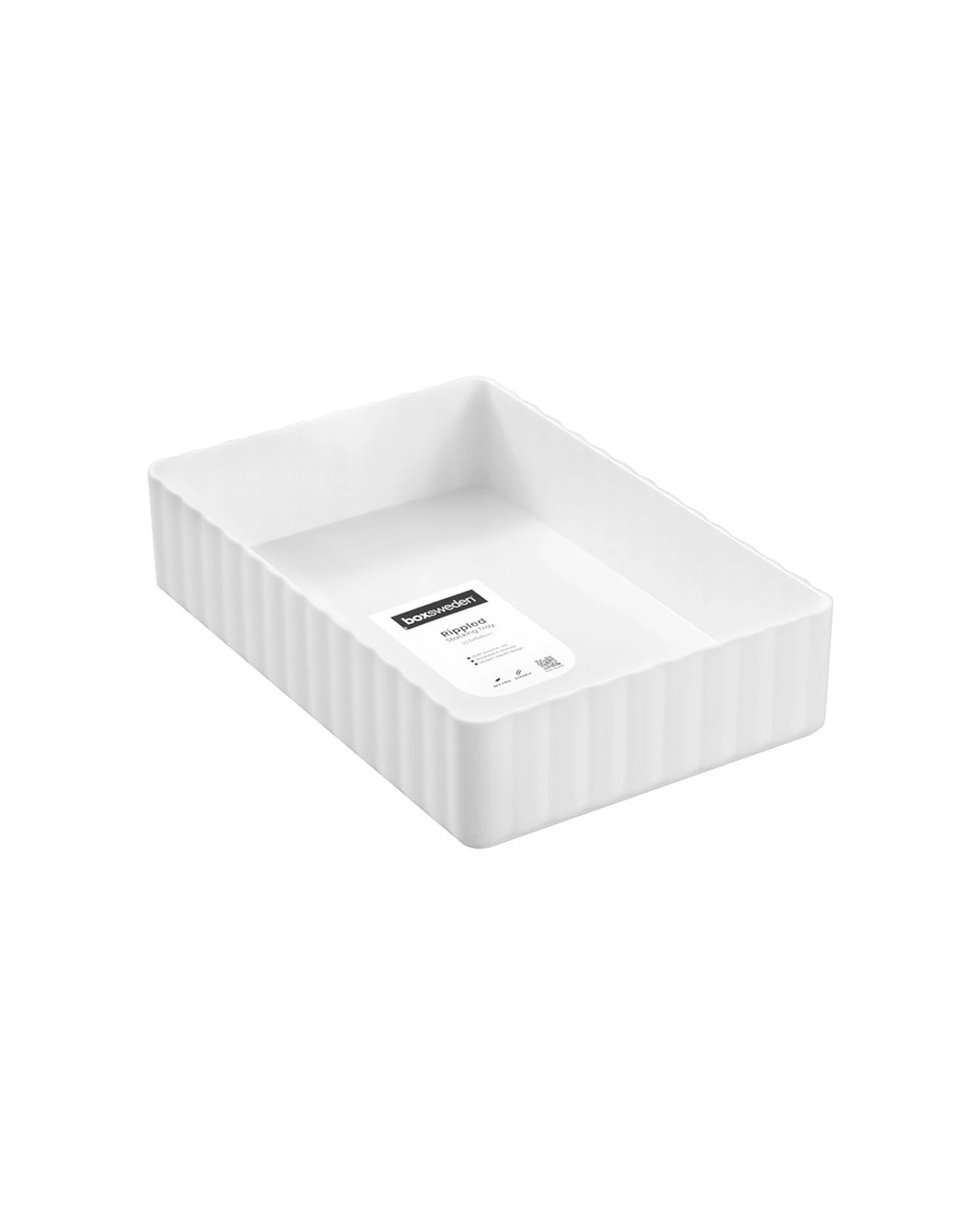 1 Boxsweden Rippled Stacking Tray Organiser Ribbed Storage 22.5x15x5cm - Multi, 1 of 5