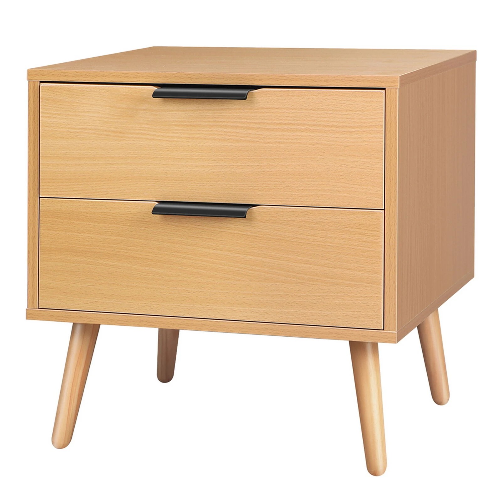 1 Alfordson Bedside Table Nightstand Side Storage Cabinet Wood Scandinavian - Wood, 1 of 10