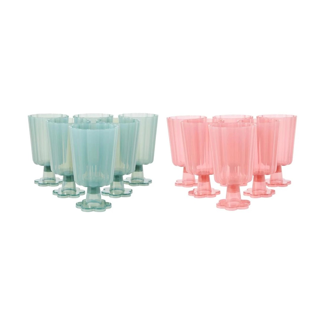 1 6 Piece Reusable Scalloped Stemmed Cups - Assorted, 1 of 3