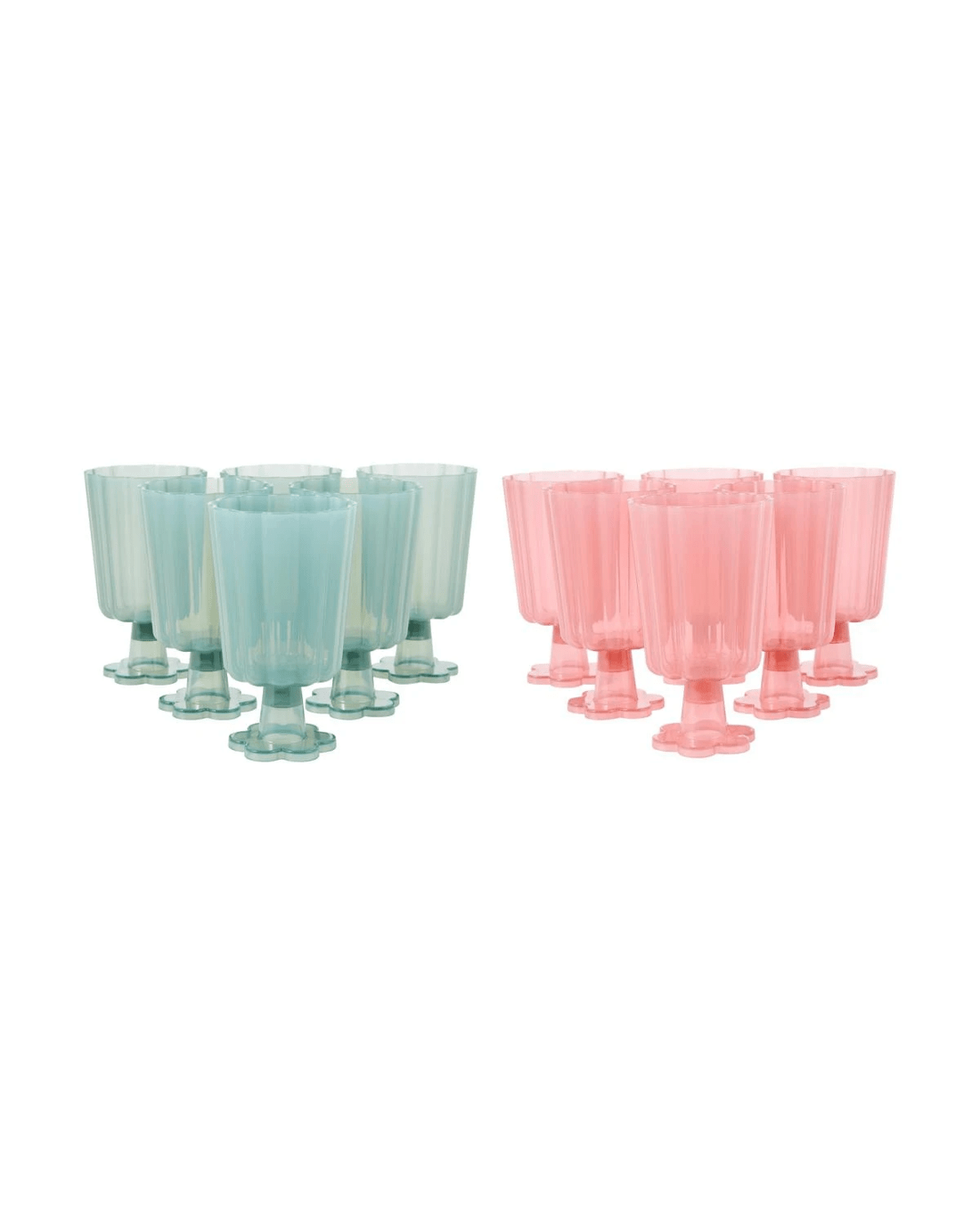 1 6 Piece Reusable Scalloped Stemmed Cups - Assorted, 1 of 3