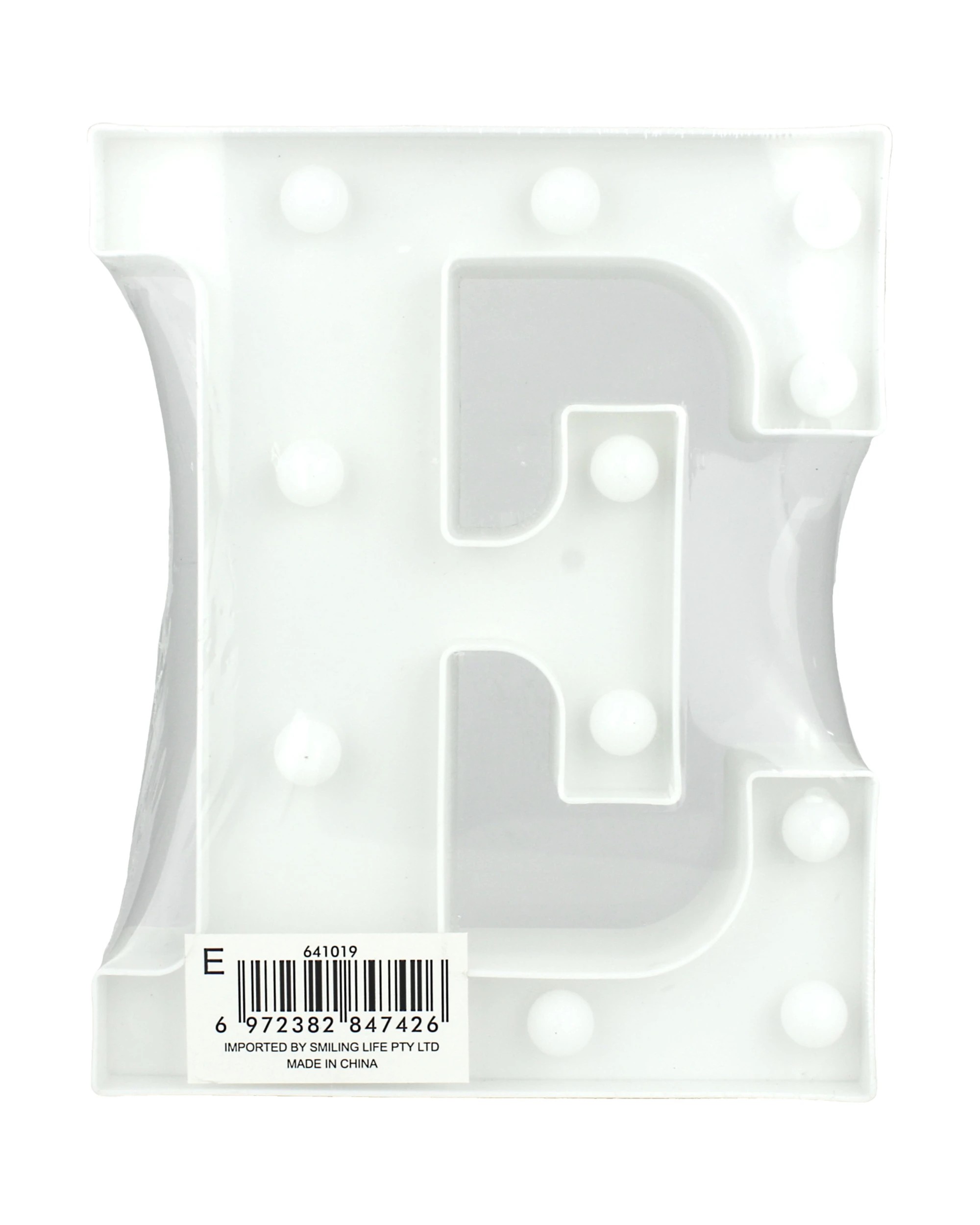 2 Partyrama LED Light Up Letter E White, 2 of 3