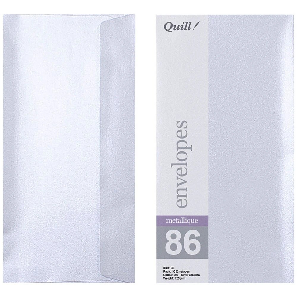 1 Quill DL Envelopes Metallique Silver Shadow 10 Pack, 1 of 4