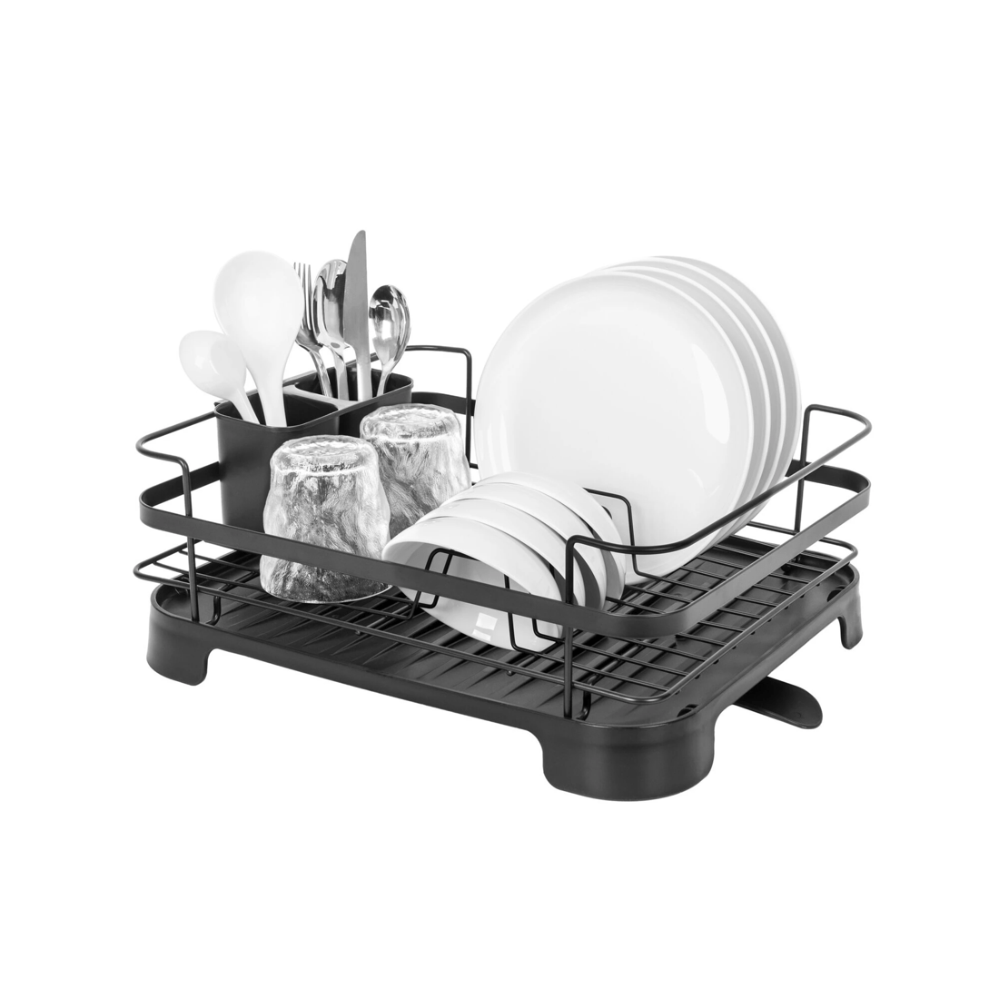 4 Hacienda Steel Frame Dish Drying Rack Durable Steel Frame, Removable Utensil Holder, Compact Size For Small Kitchens, 4 of 6
