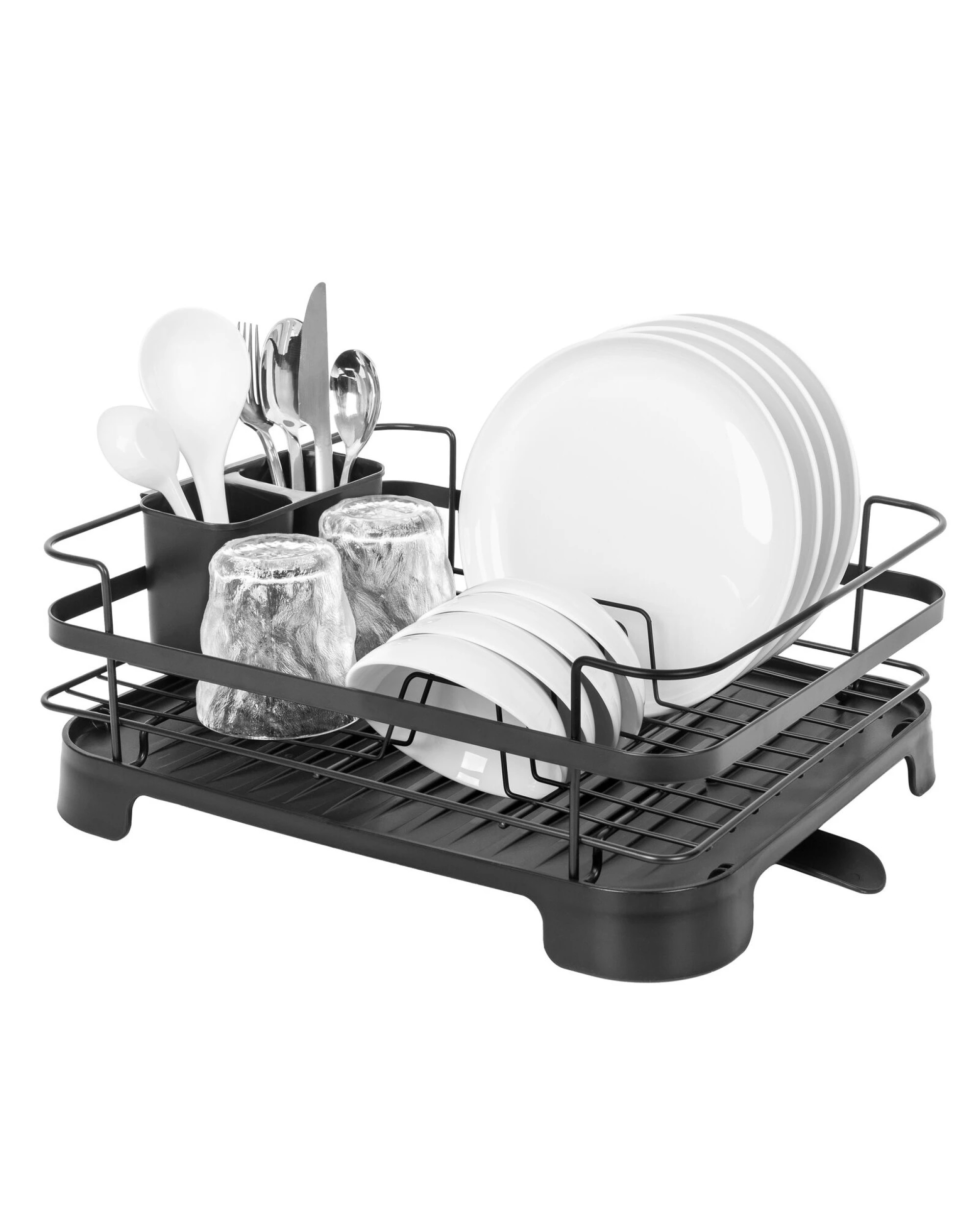 4 Hacienda Steel Frame Dish Drying Rack Durable Steel Frame, Removable Utensil Holder, Compact Size For Small Kitchens, 4 of 6