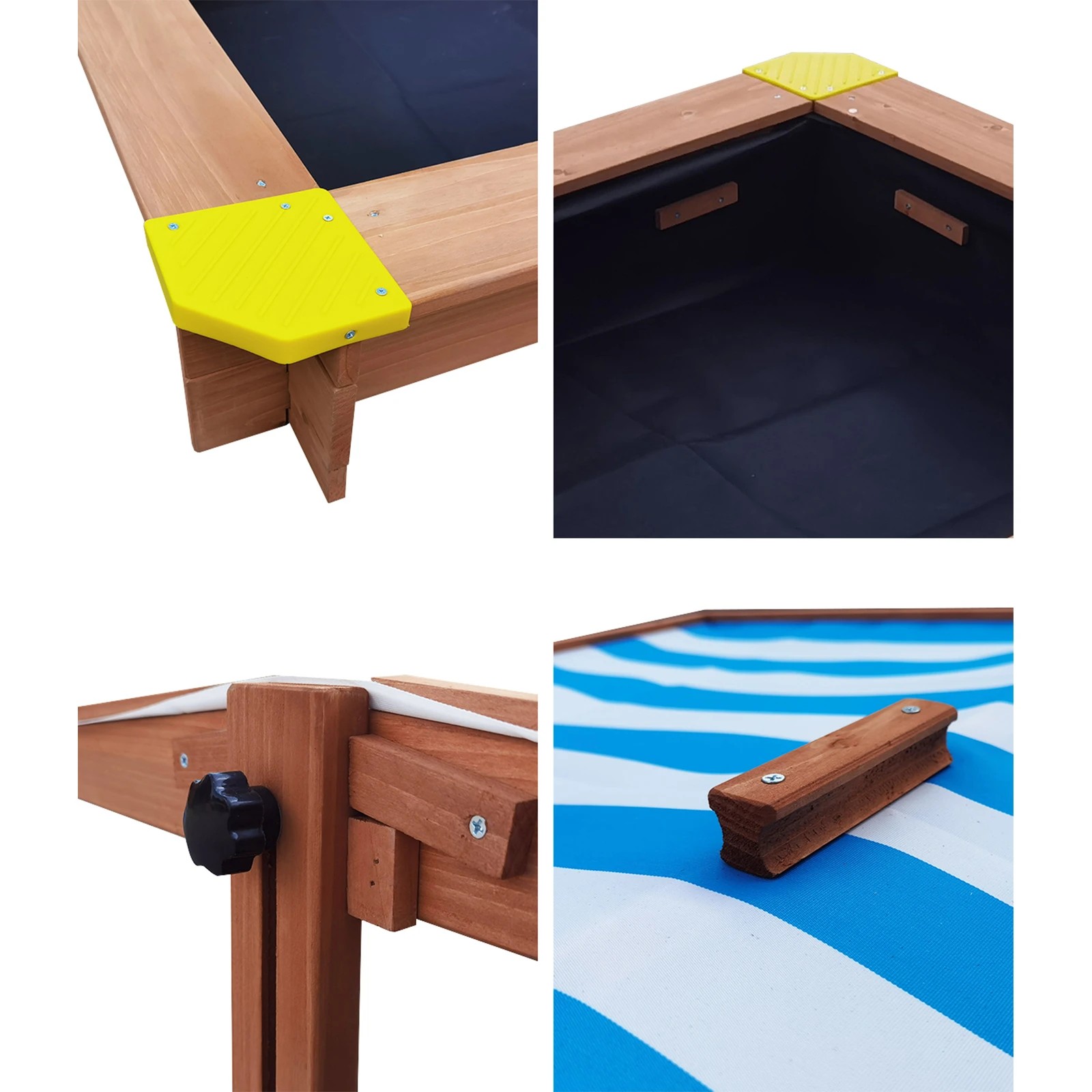 4 Mazam Kids Sandpit Outdoor Toys Wooden Sandbox Beach Play Box Children Canopy
 - multi, 4 of 10