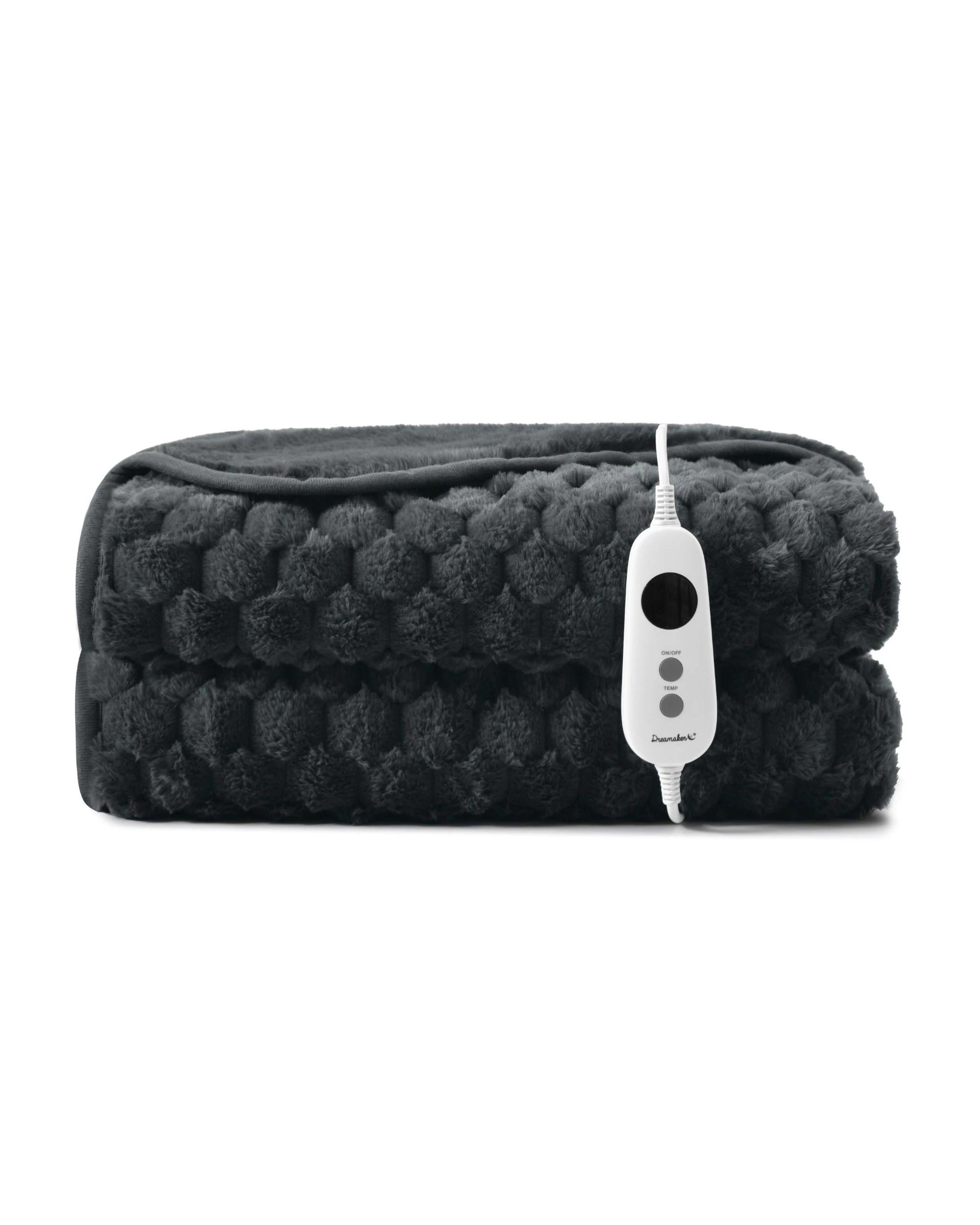 2 Dreamaker Emmett Textured Faux Fur Heated Throw 180x200cm - Charcoal, 2 of 9