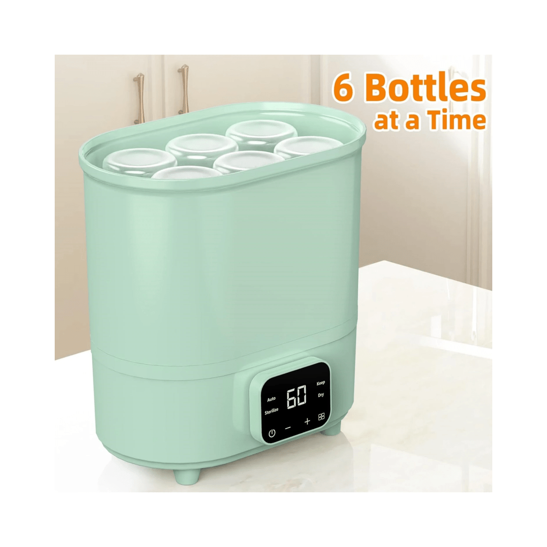 3 Advwin Baby Bottle Sterilizer, 4-in-1 Electric Steam Bottle Steriliser, Universal Fit For All Baby Items, Green, 3 of 8