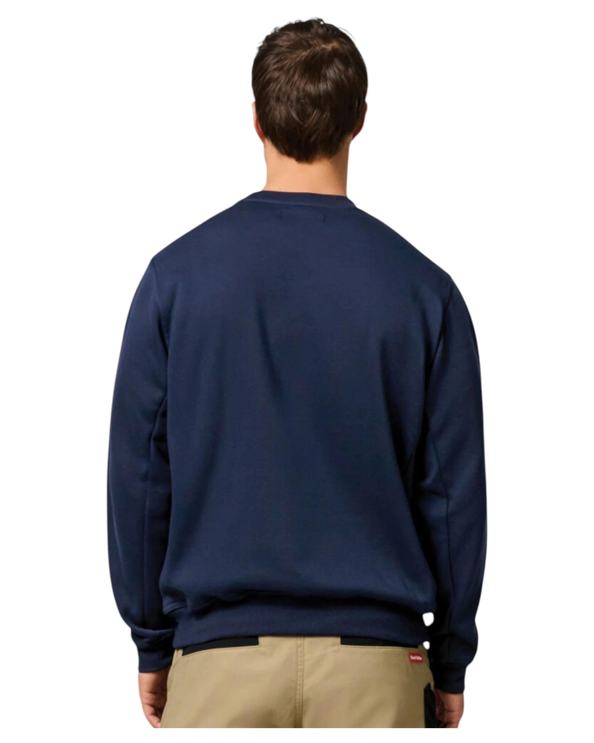 5 Hard Yakka Mens Fleece Crew Jumper Navy NAVY, 5 of 5