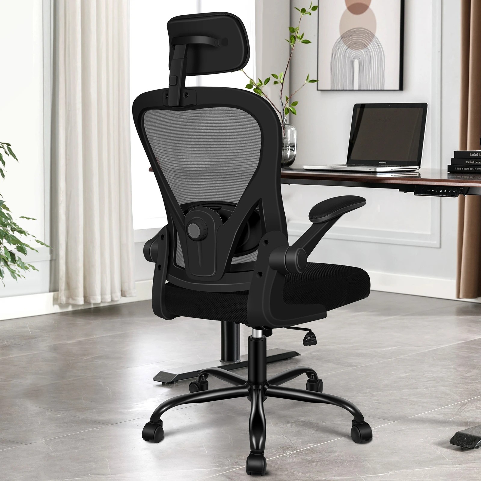 3 Alfordson Mesh Office Chair Executive Computer Gaming Fabric Seat Tilt - Black, 3 of 10