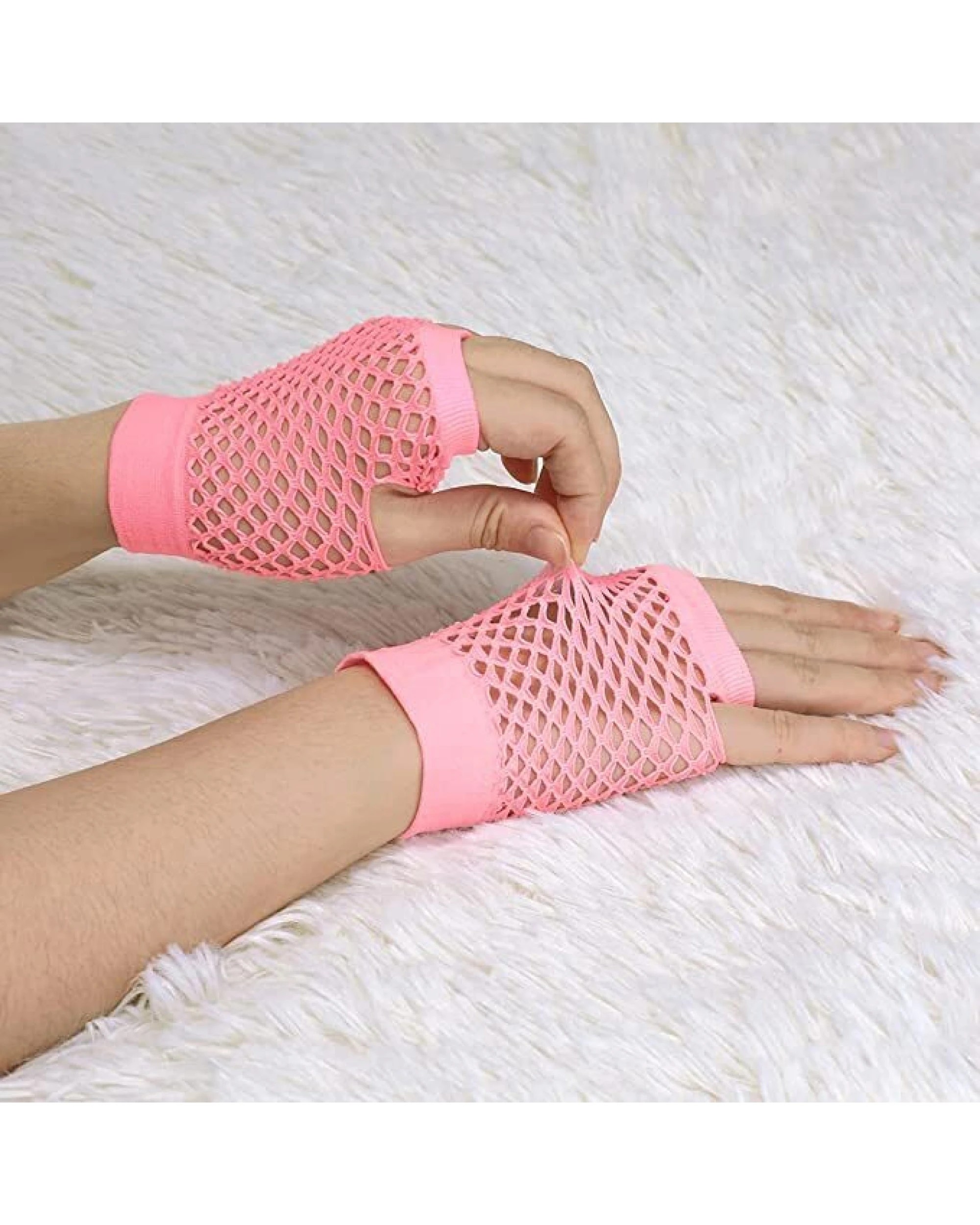 2 BR Costumes Fingerless Fishnet Gloves for Costume Parties 12 Pairs, 2 of 4