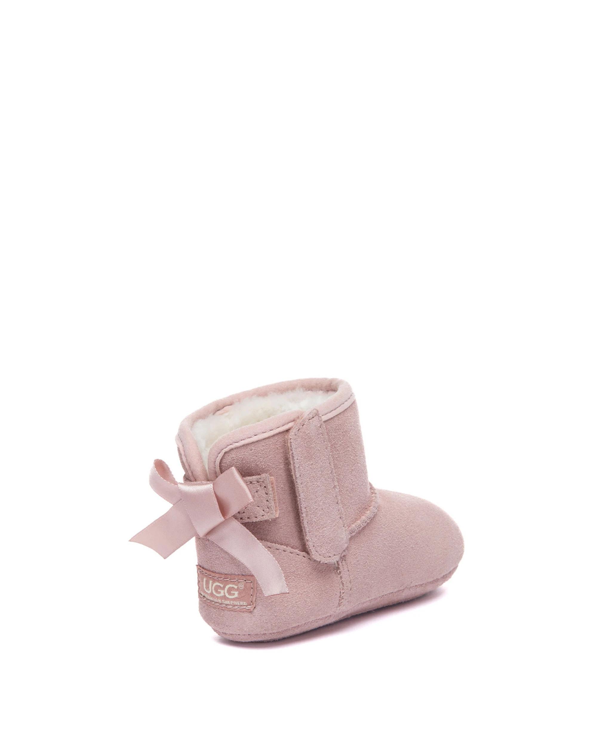 3 Australian Shepherd UGG Baby Booties Back Bow Gift Set Ribelle Boots PINK, 3 of 5