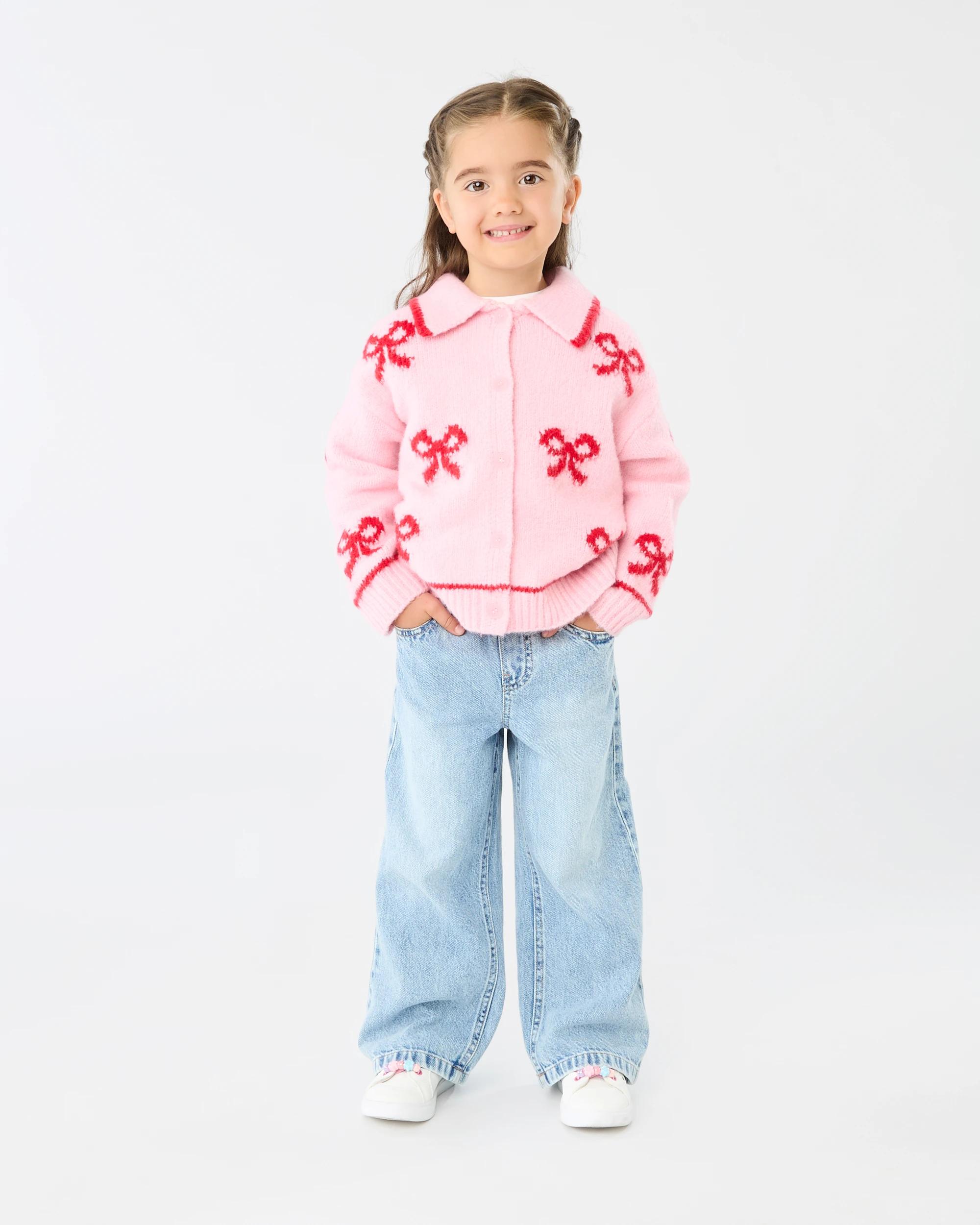 7 Intarsia Collar Cardigan Pnk Bow, 7 of 8