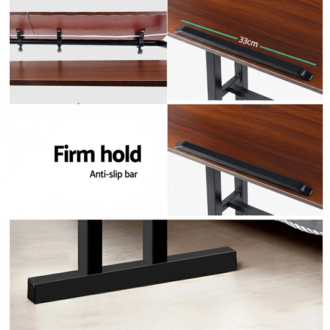 6 Artiss Laptop Desk Table Adjustable Dark Wood 80CM - Brown, 6 of 8