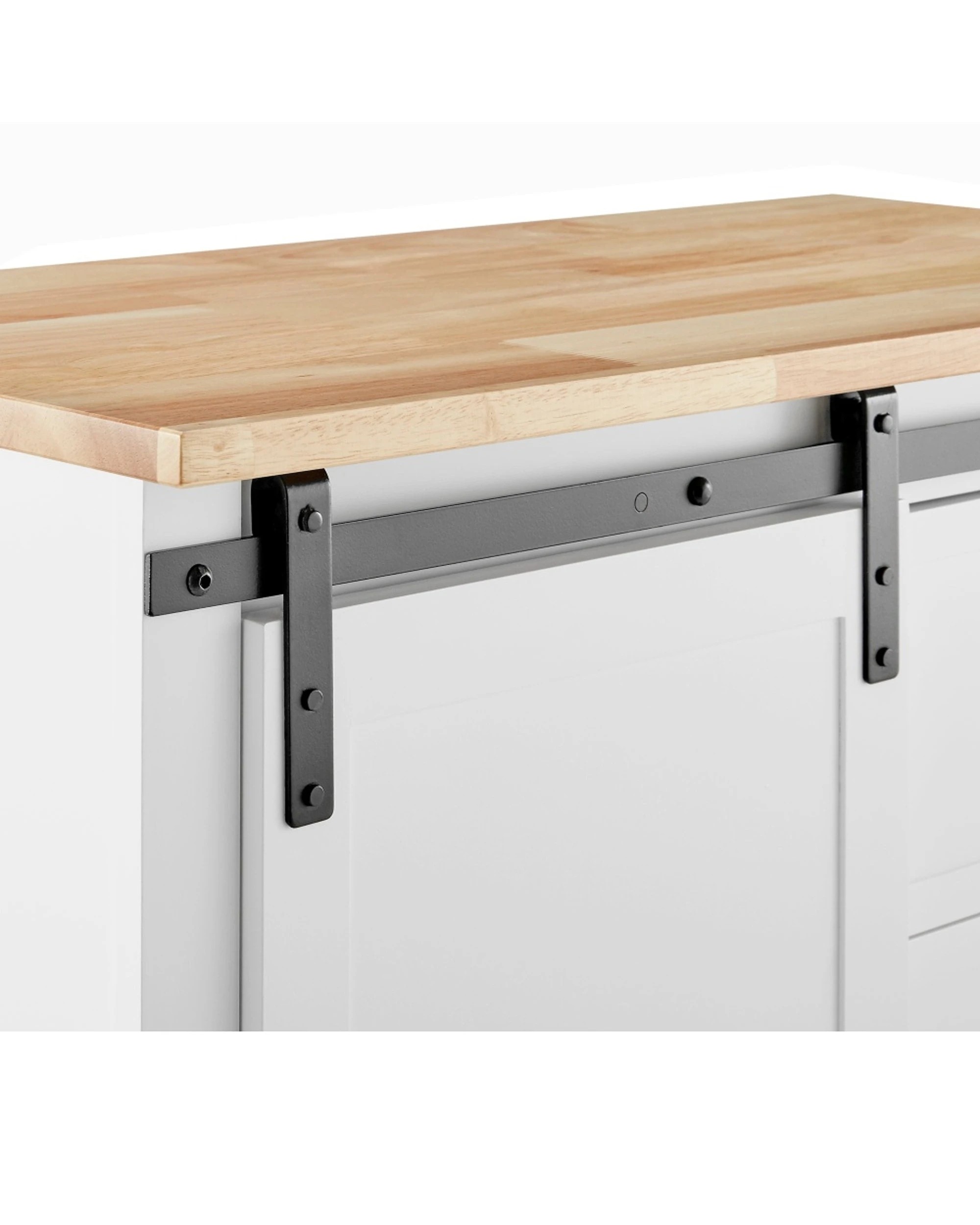 7 Alpine Bay South Hampton Kitchen Trolley 4 Drawer 1 Sliding Barn Door - White, 7 of 9
