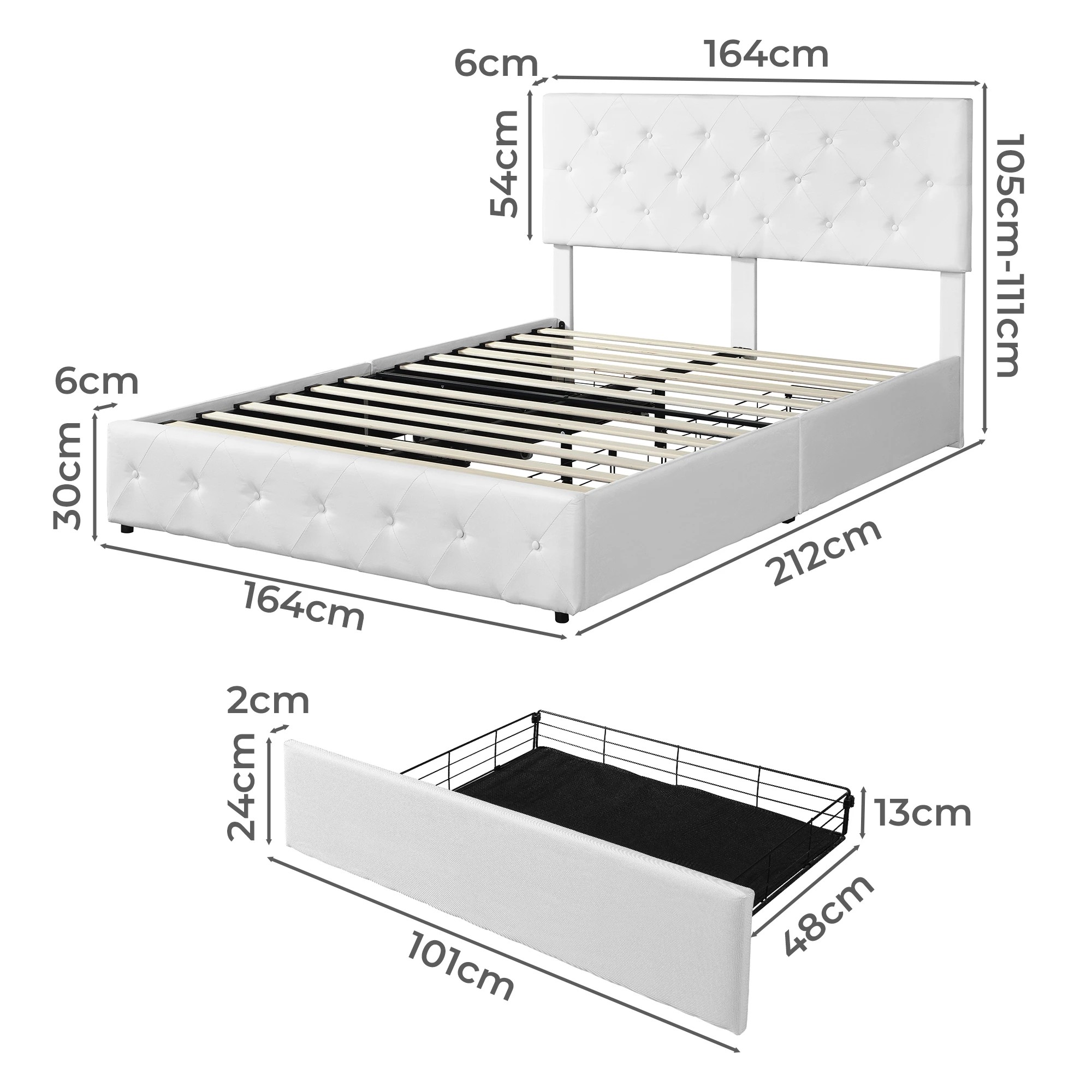 2 Levede Storage Bed Frame - Queen, 2 of 5