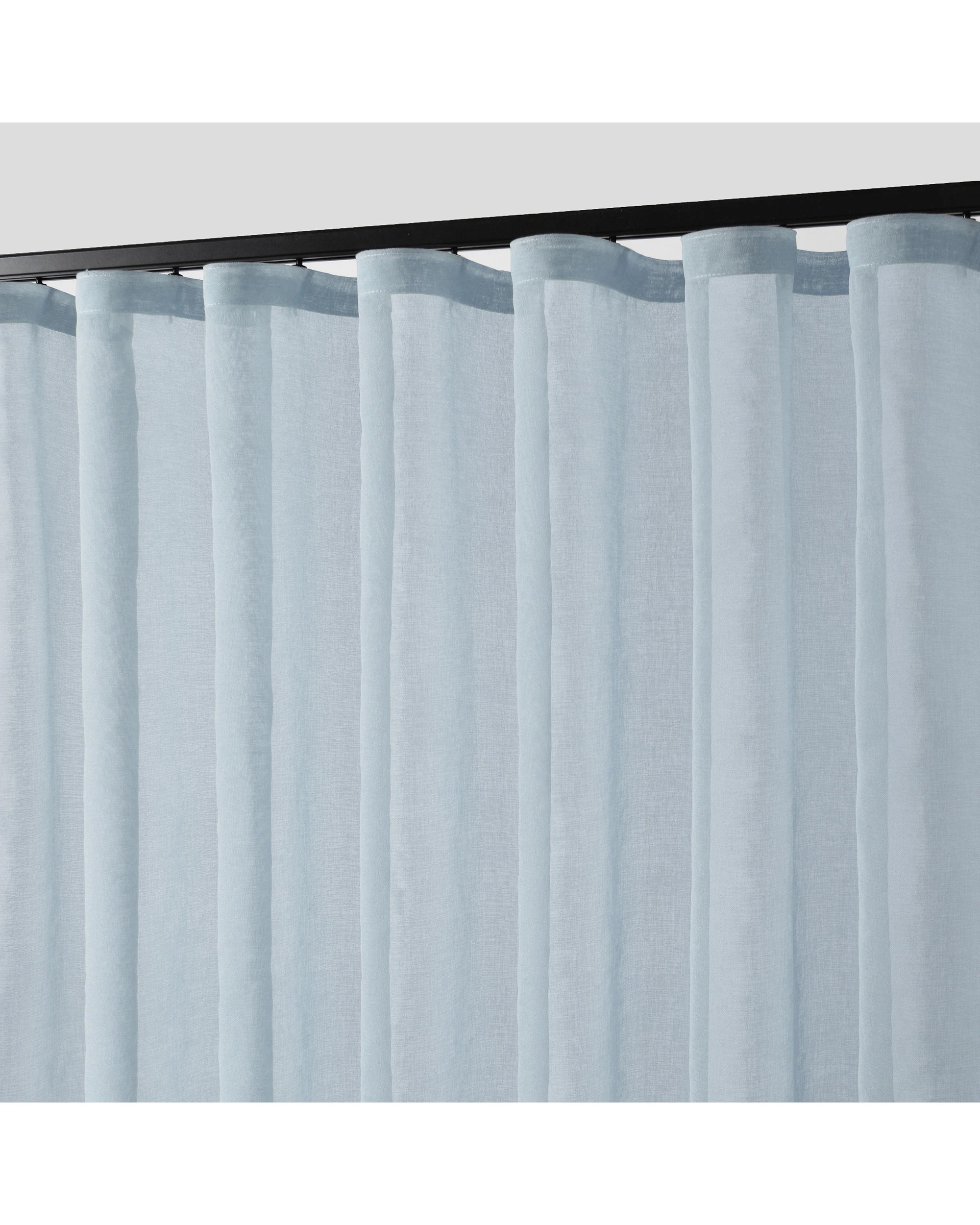 2 Cadence & Co. Kirra Sheer S-Fold Curtain 385x280cm - Fits 220cm Track - Sky, 2 of 4