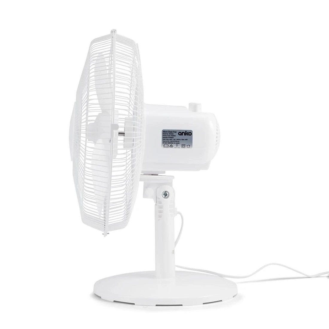 4 30cm Bench Fan - White, 4 of 9