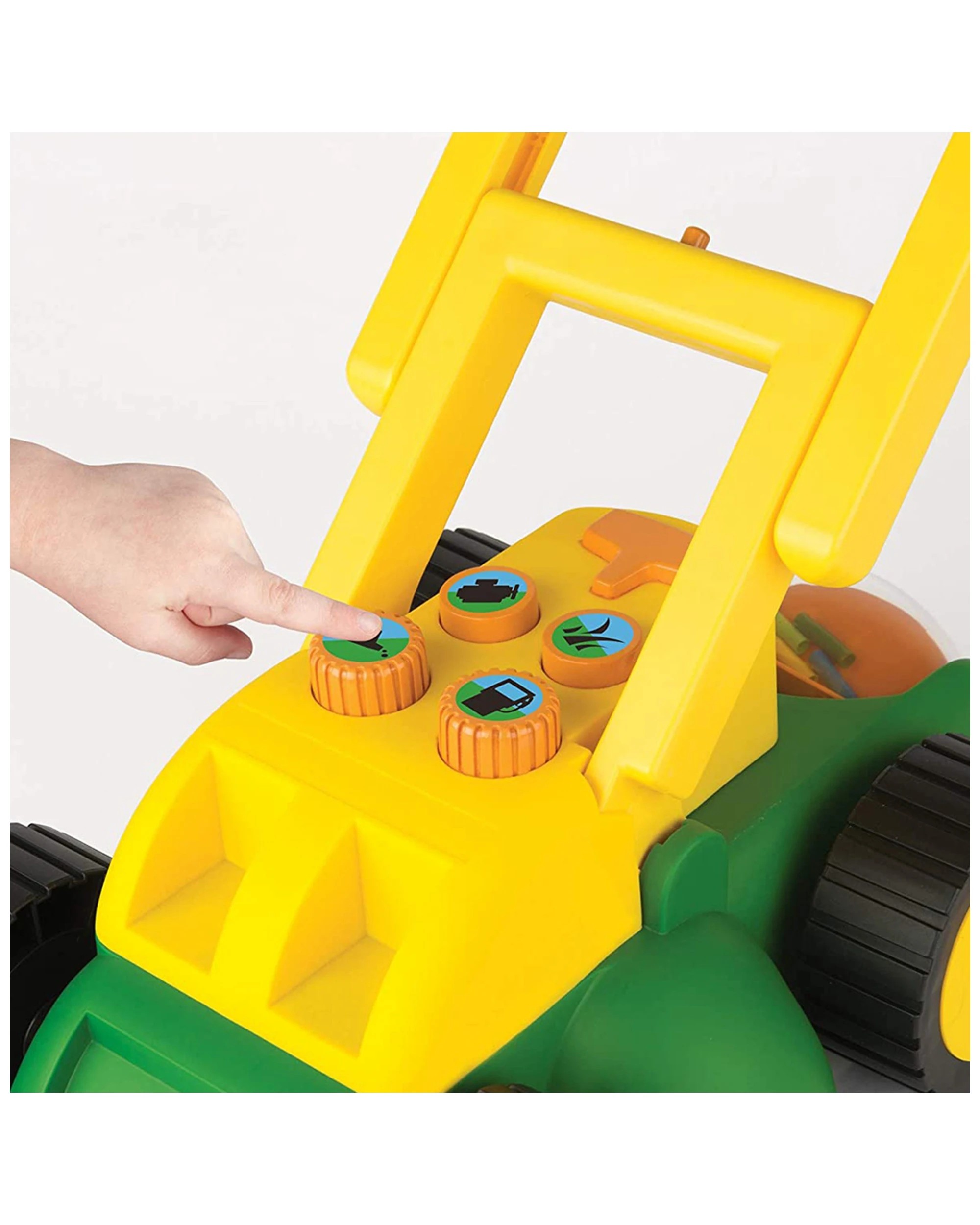 2 John Deere Kids Lawn Mower Toy With Sound Effects And Fold-down Handle - Green, 2 of 4