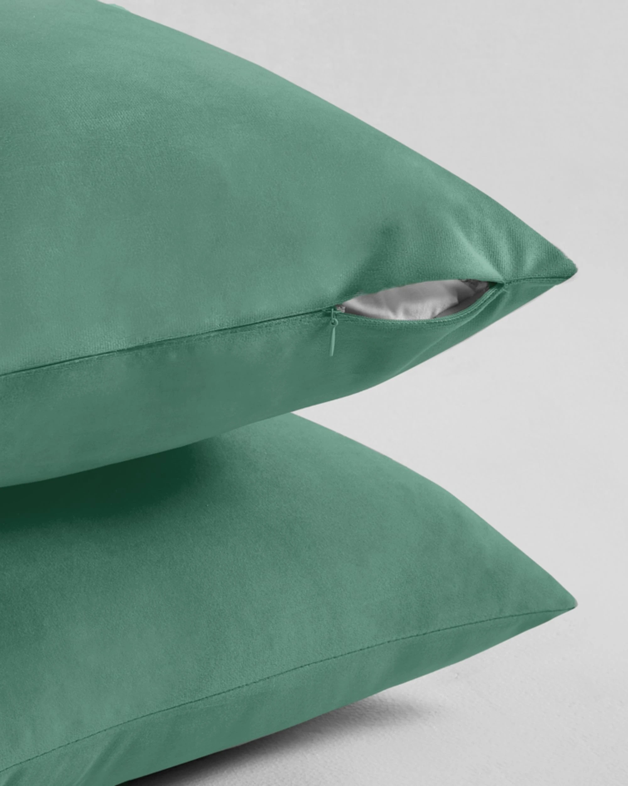 2 Gioia Casa 2-Pack Velvet European Pillowcases - Sage - 65x65cm, 2 of 2
