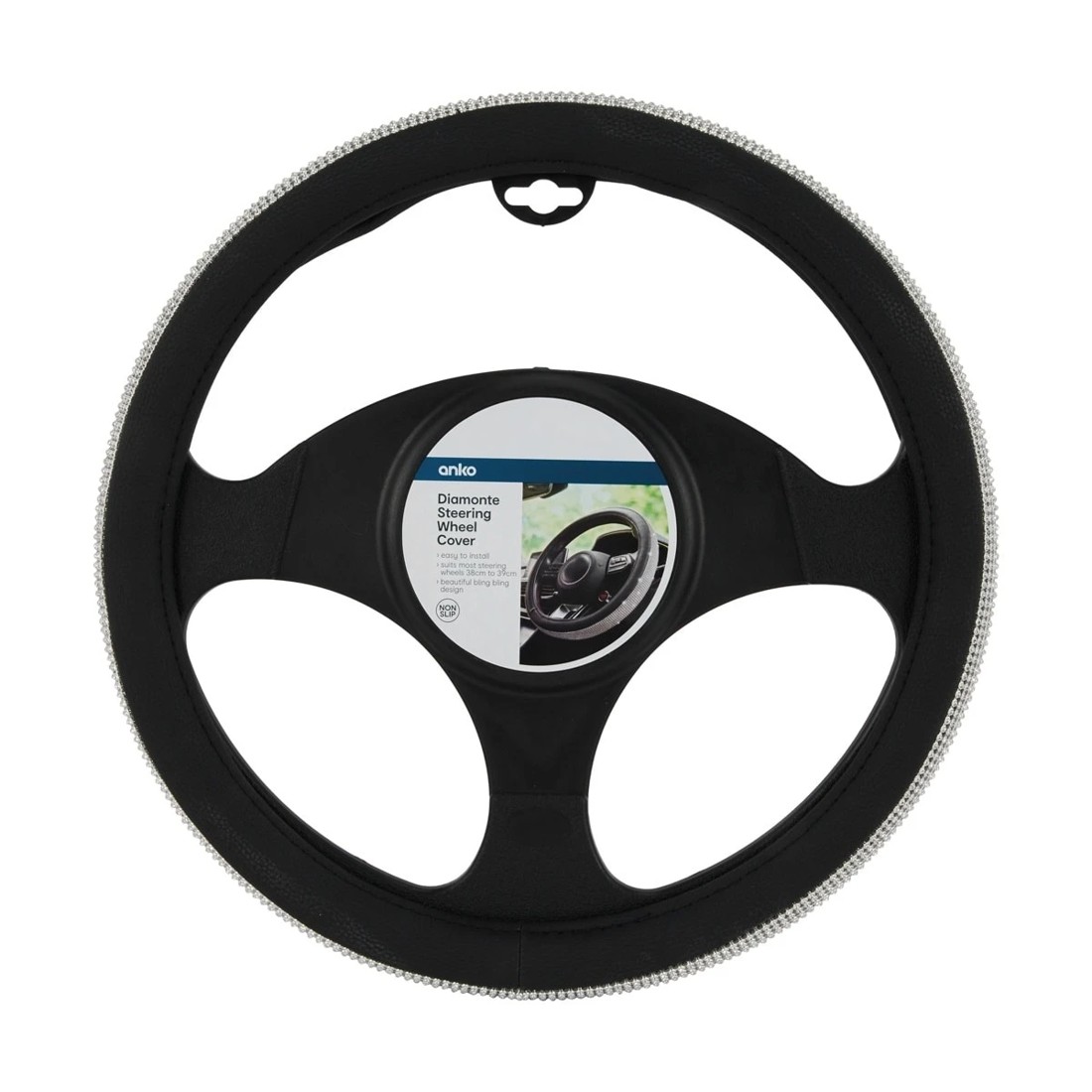6 Diamante Steering Wheel Cover, 6 of 7
