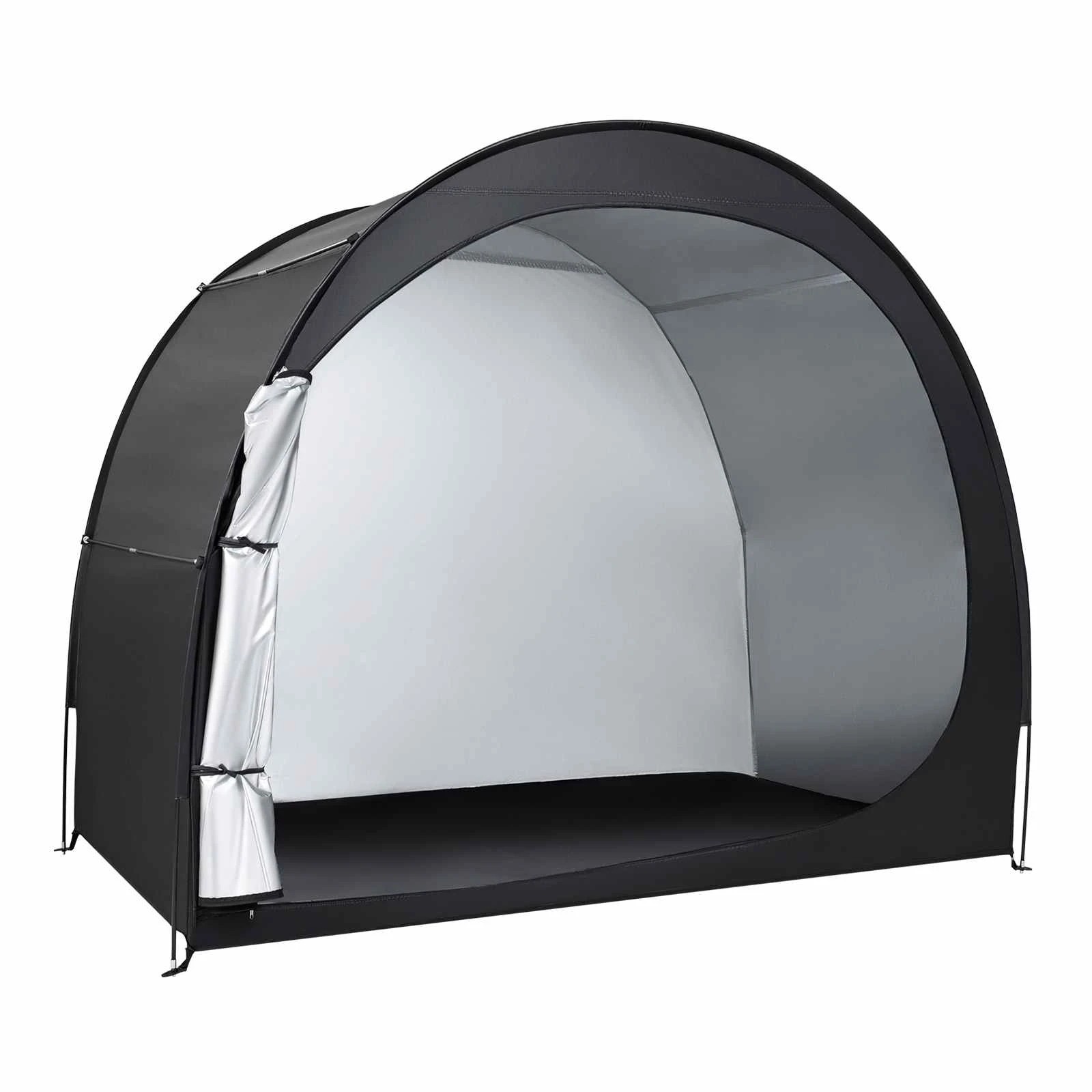 1 Costway Bike Storage Shed Tent Portable Bicycle Cover Shelter Waterproof - Black, 1 of 2