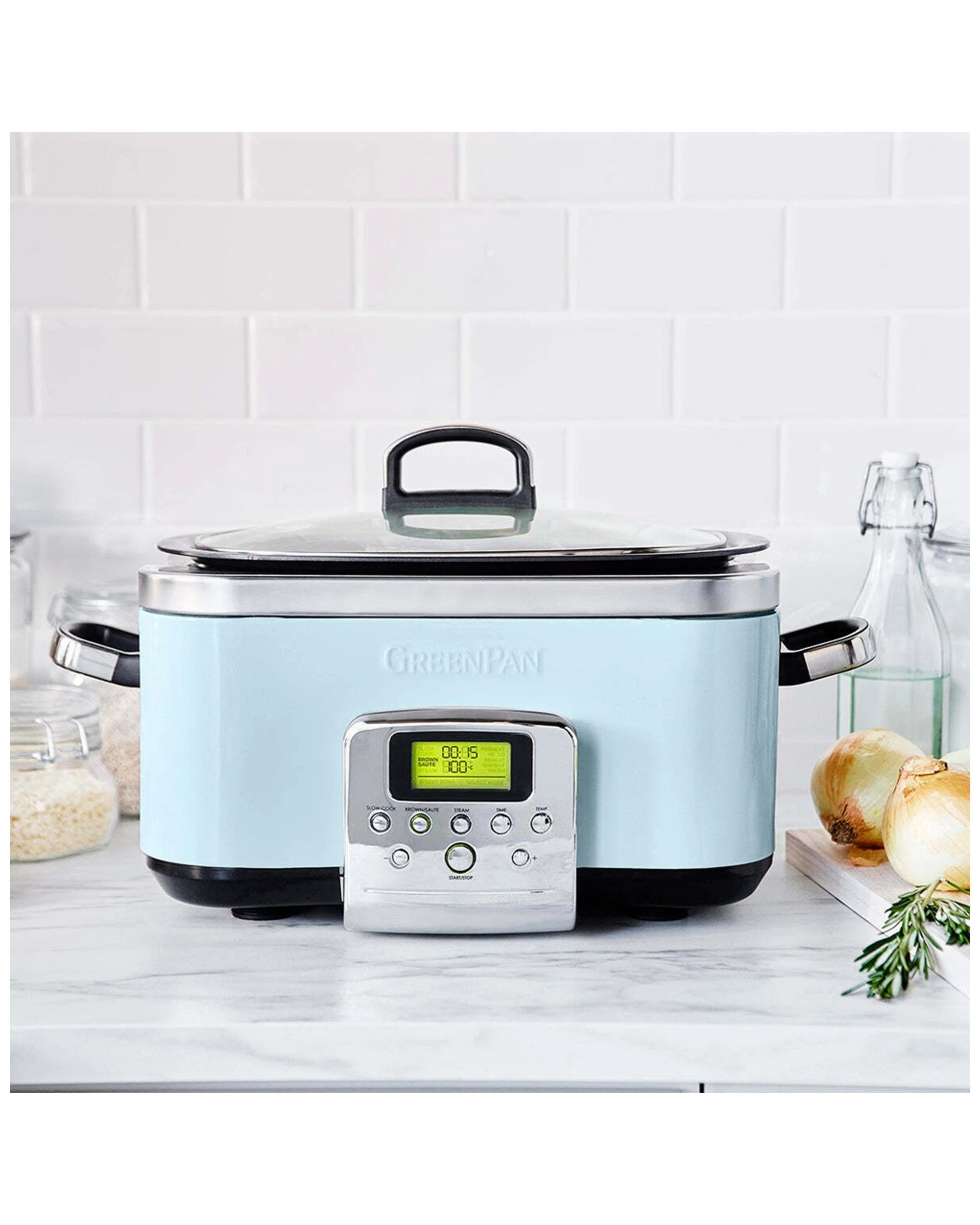 2 Greenpan Elite Blue Haze Electric Slow Cooker 230v 2200w Home Kitchen Cookware
 - Blue, 2 of 8