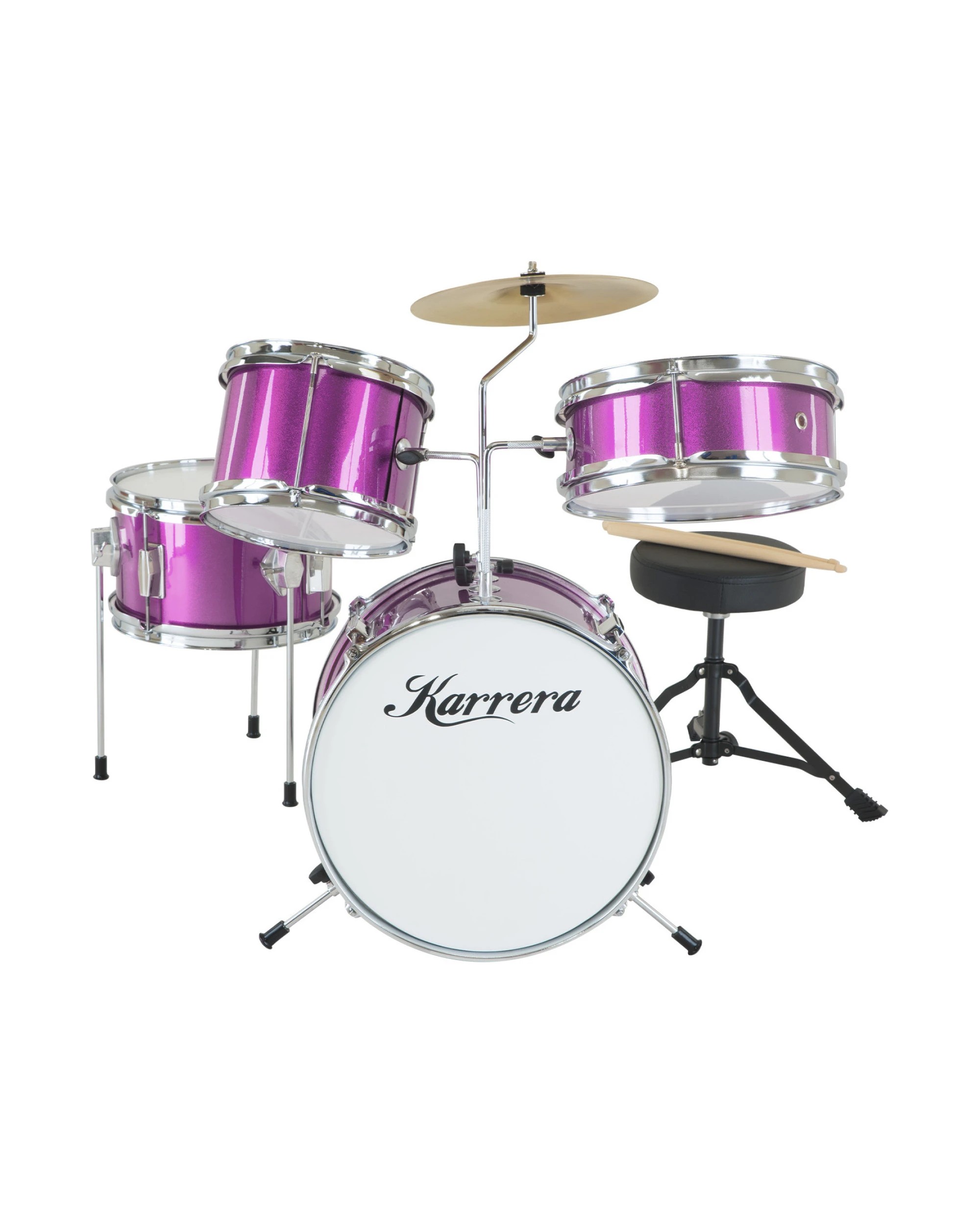 1 Karrera Kids 4pc Drum Set Kit in Purple - Purple, 1 of 6