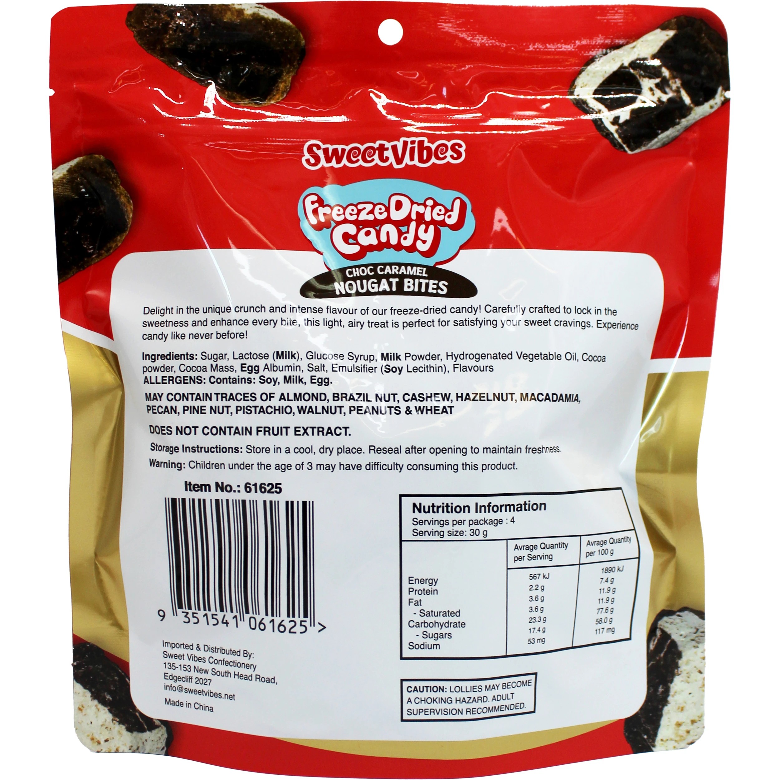 4 Sweet Vibes Choc Caramel Nougat Bites Freeze Dried Candy 120g, 4 of 4