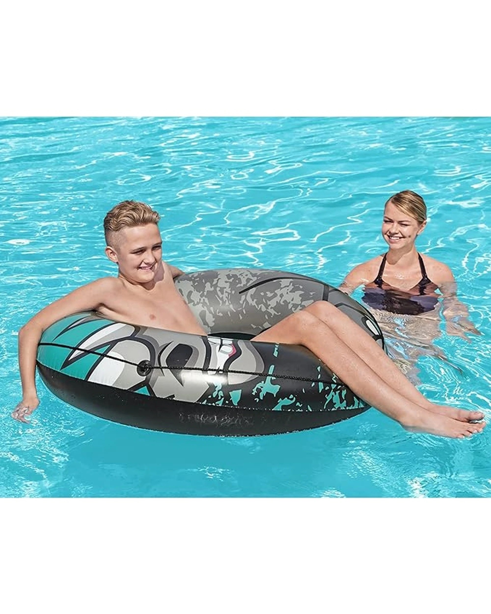 3 Bestway Rhino Rider Swim Tube 47 Inches PVC Plastic Pool Float - Multi, 3 of 6
