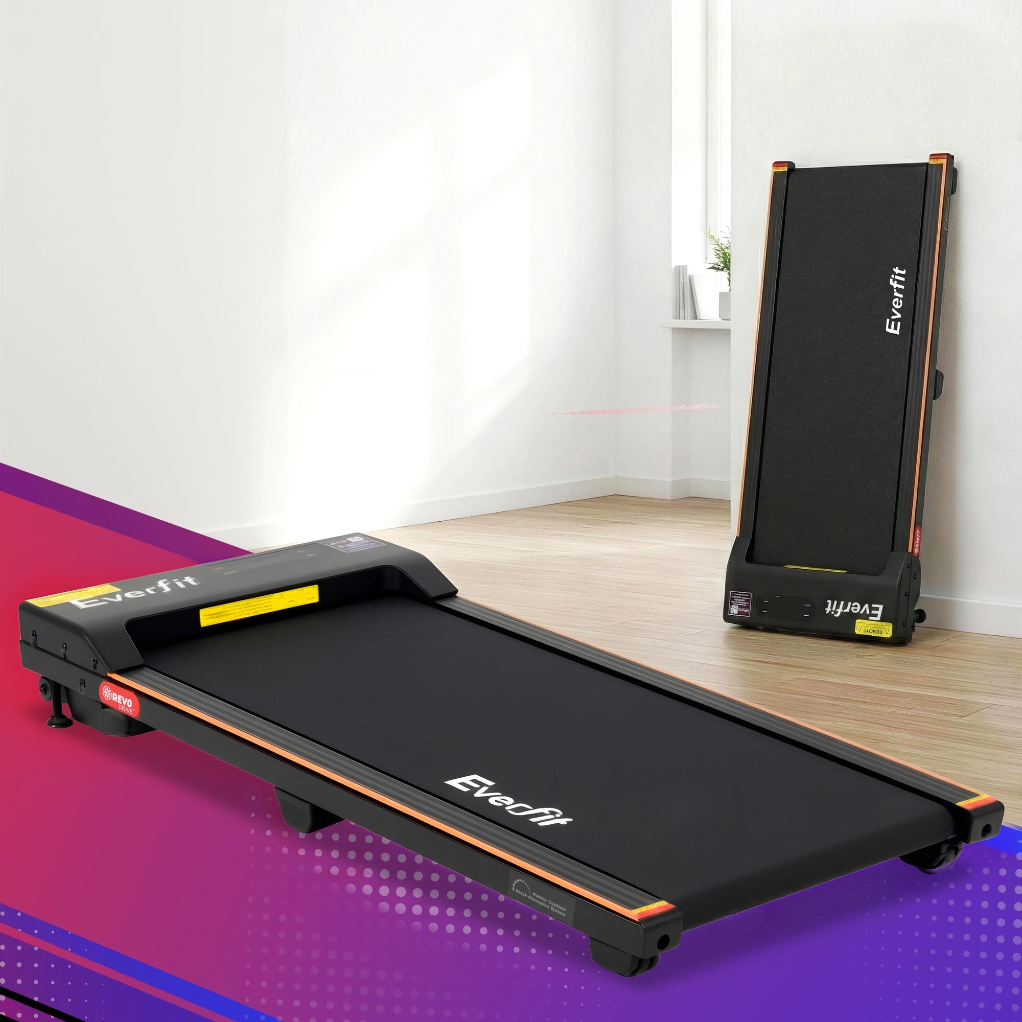 2 Everfit 3 in 1 Walking Pad Treadmill 12% Incline Under Desk Treadmills With 38cm Wide Belt, 2 of 4
