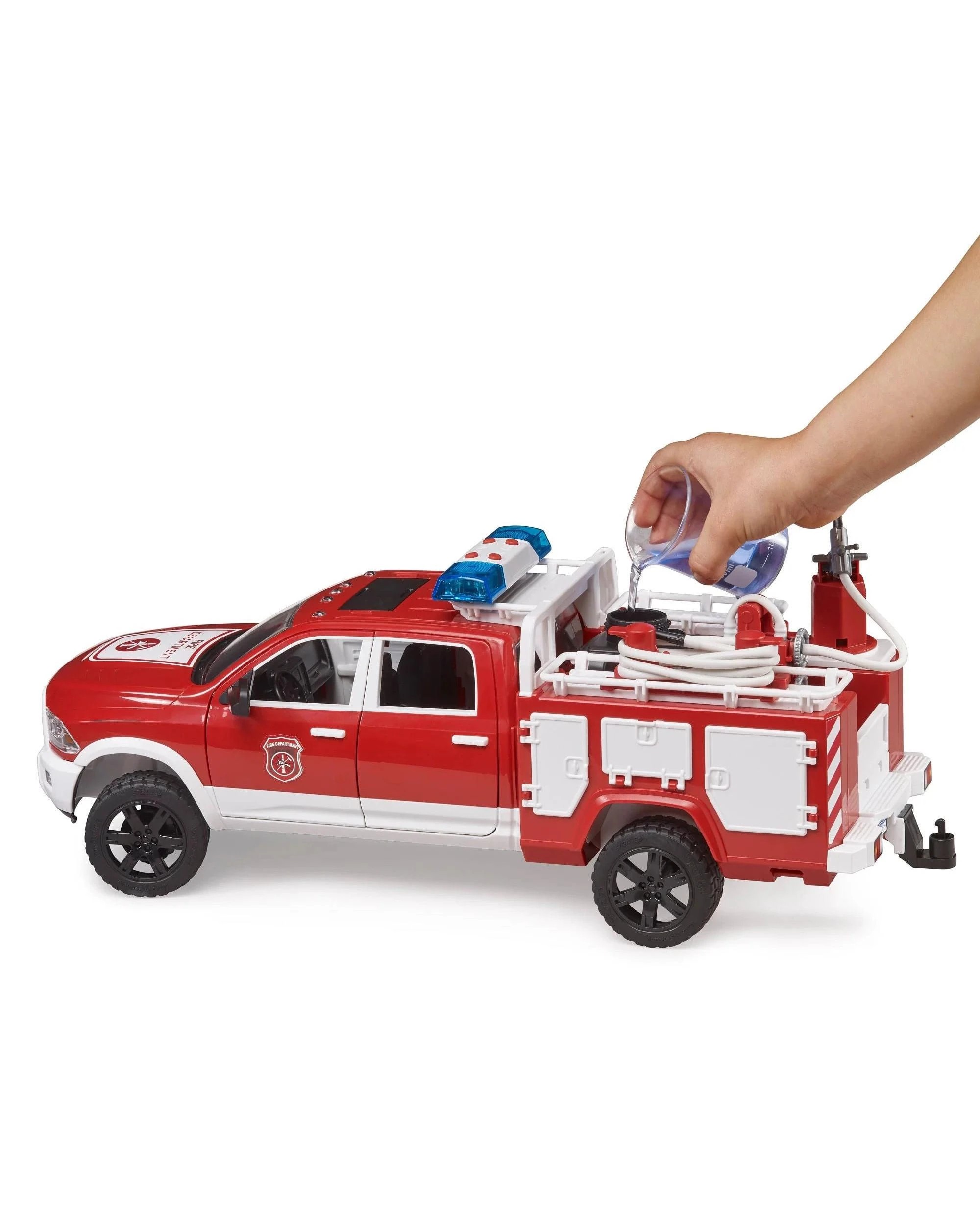 6 Bruder Emergency RAM 2500 Fire Engine Truck with Light and Sound Module - Red, 6 of 9
