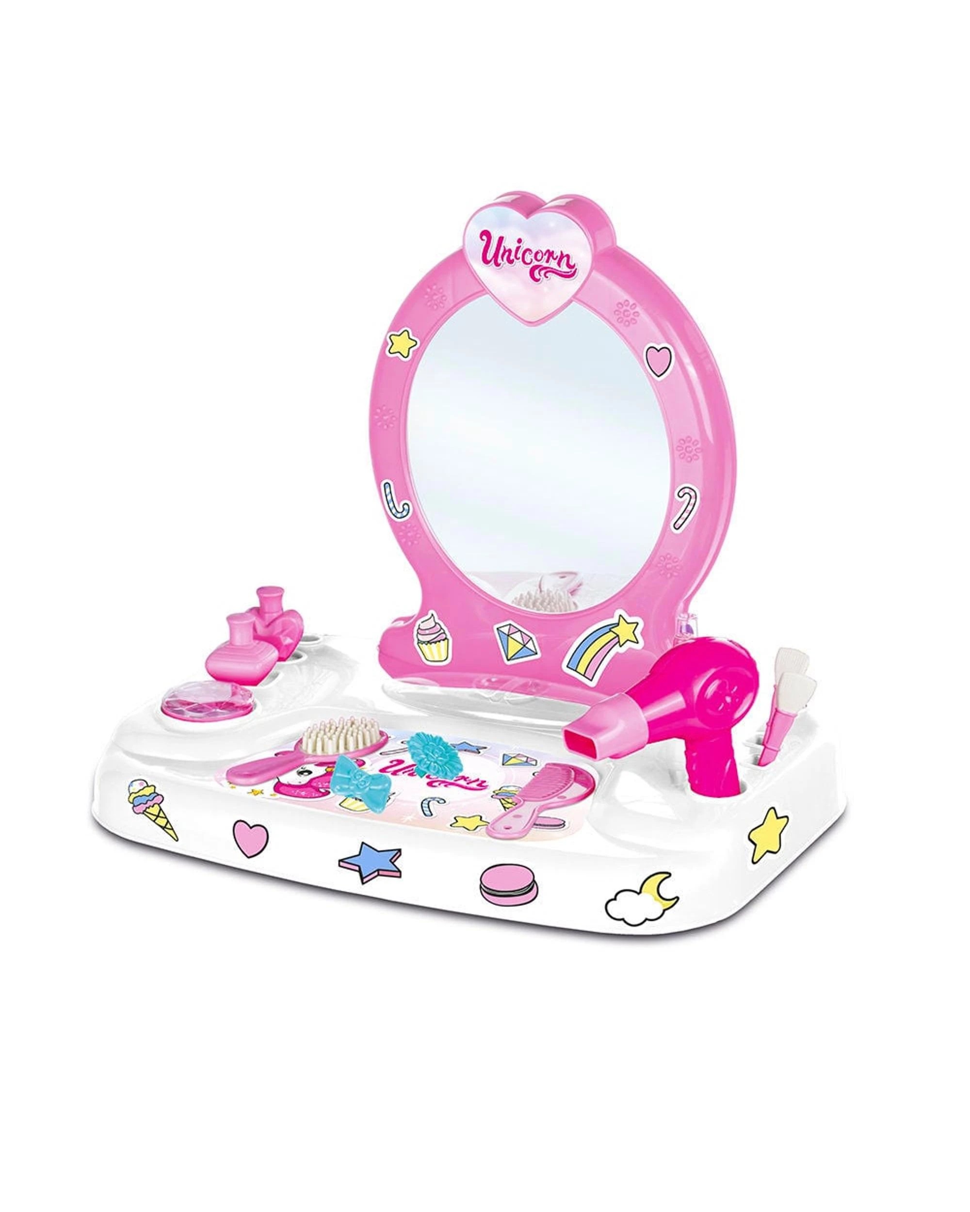 2 Dolu Unicorn Table Top Vanity Set with Mirror, 2 of 6
