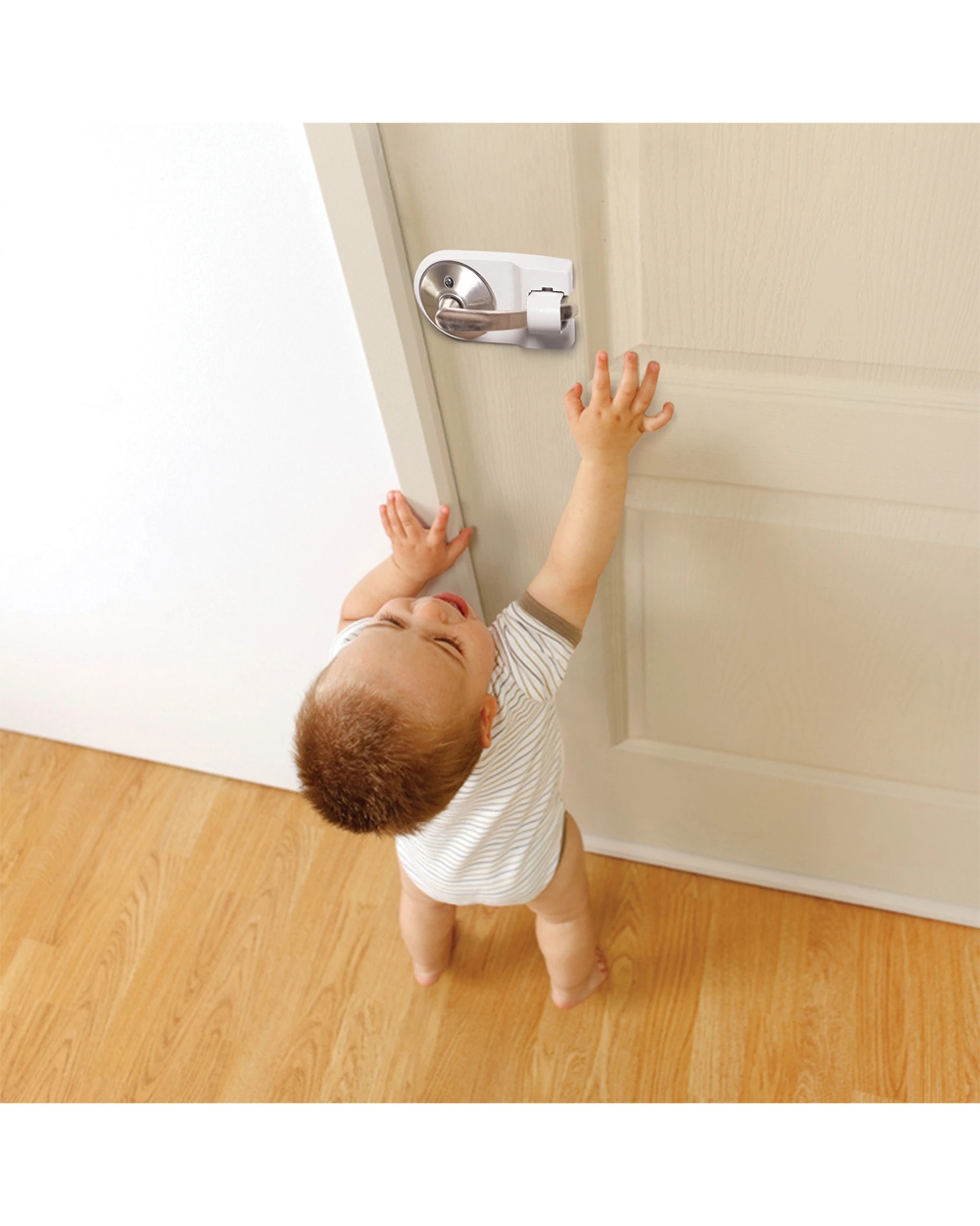 3 Dreambaby 2PK Baby Safety Lever Door Lock For Round Base Handles Childproof - Multi, 3 of 4