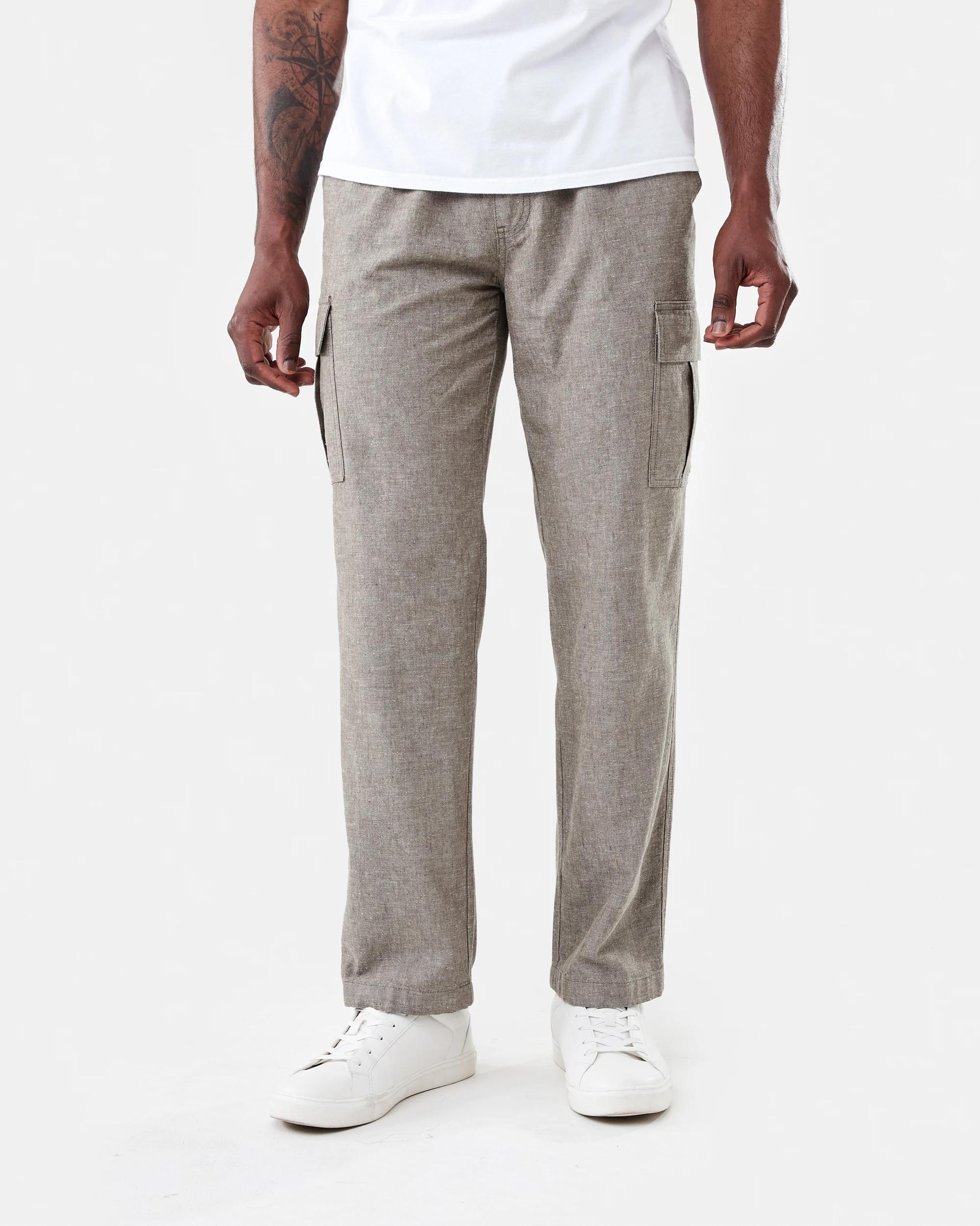 1 Elastic Waist Textured Cargo Pants Brn Eagle, 1 of 6