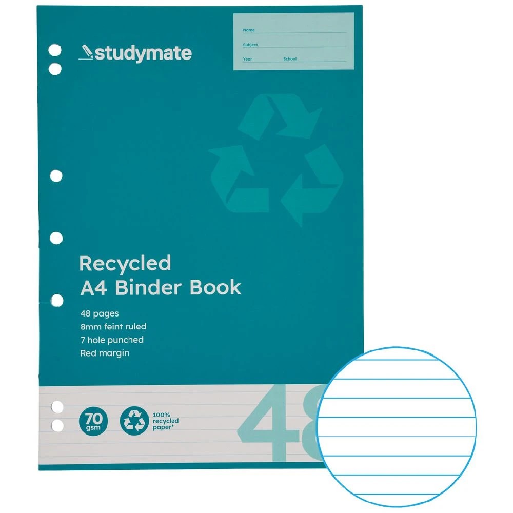 1 Studymate A4 70gsm 8mm Ruled Binder Book 48 Page, 1 of 3