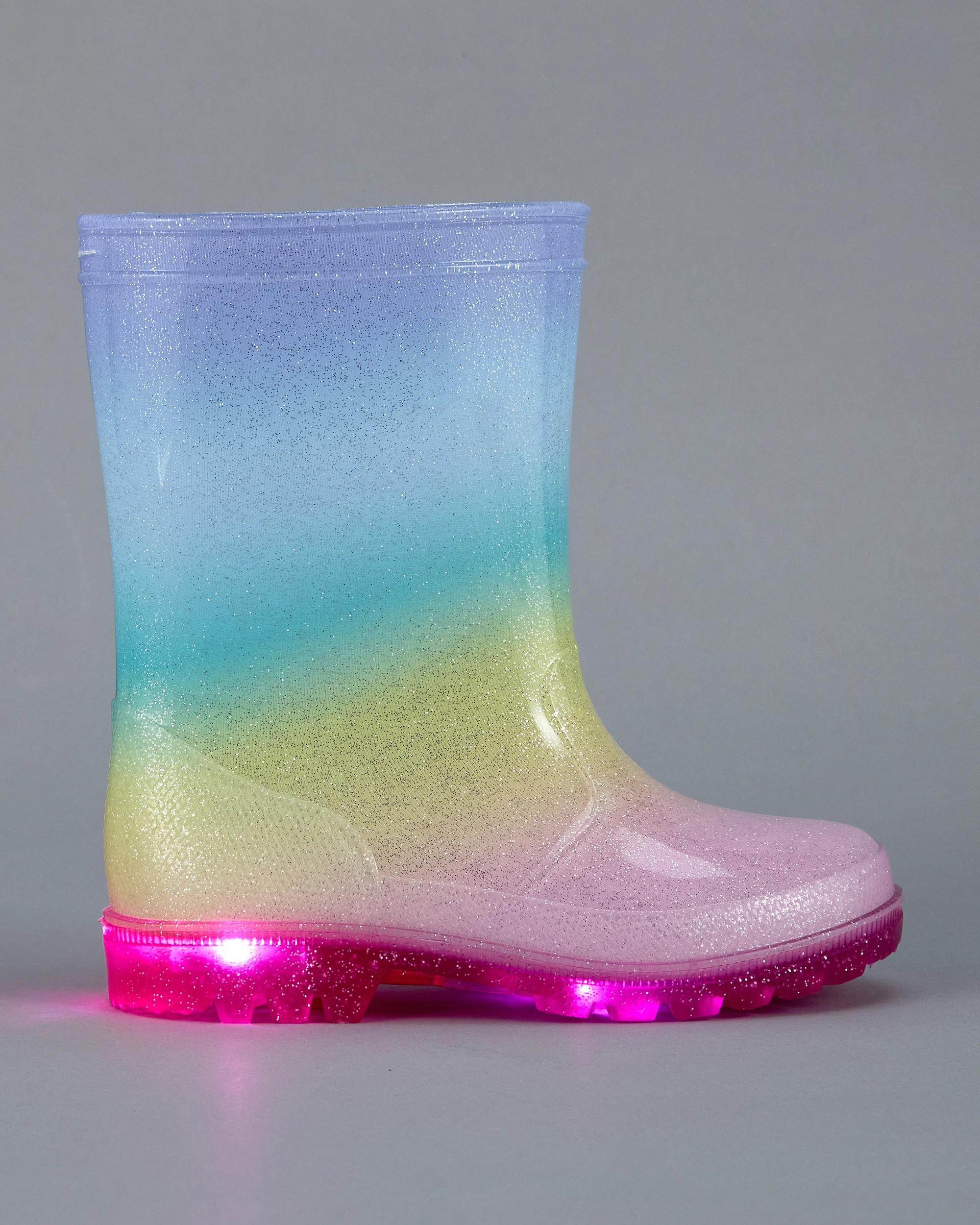 2 Junior Light Up Rainboots Ombre, 2 of 5