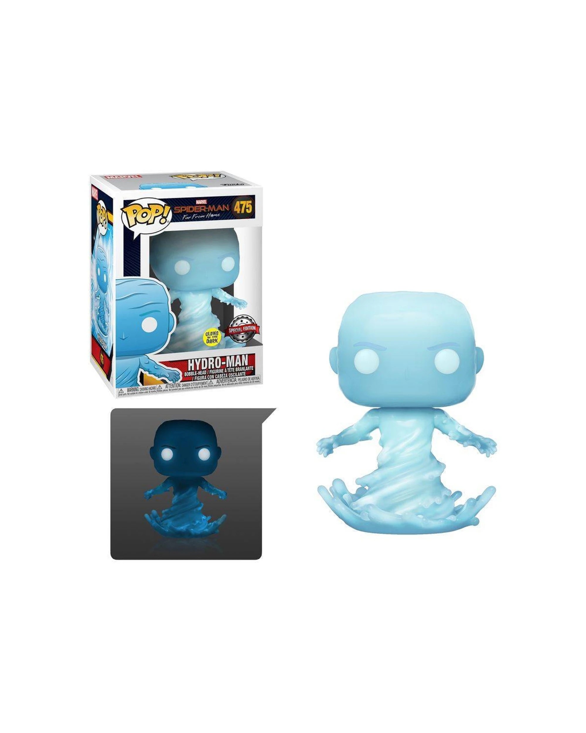 1 Pop Vinyl Figurine Spider-Man Far From Home Hydro Man Glow In The Dark 10cm. - Blue, 1 of 3