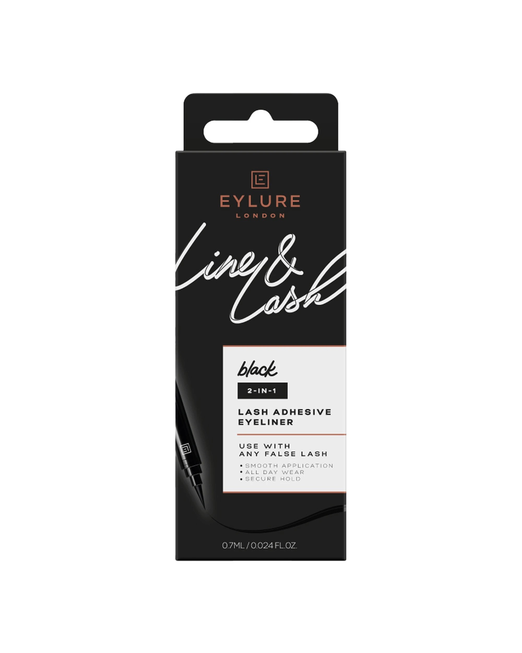 1 Eylure London Line & Lash 2-in-1 Lash Adhesive Eyeliner 0.7ml Black, 1 of 2